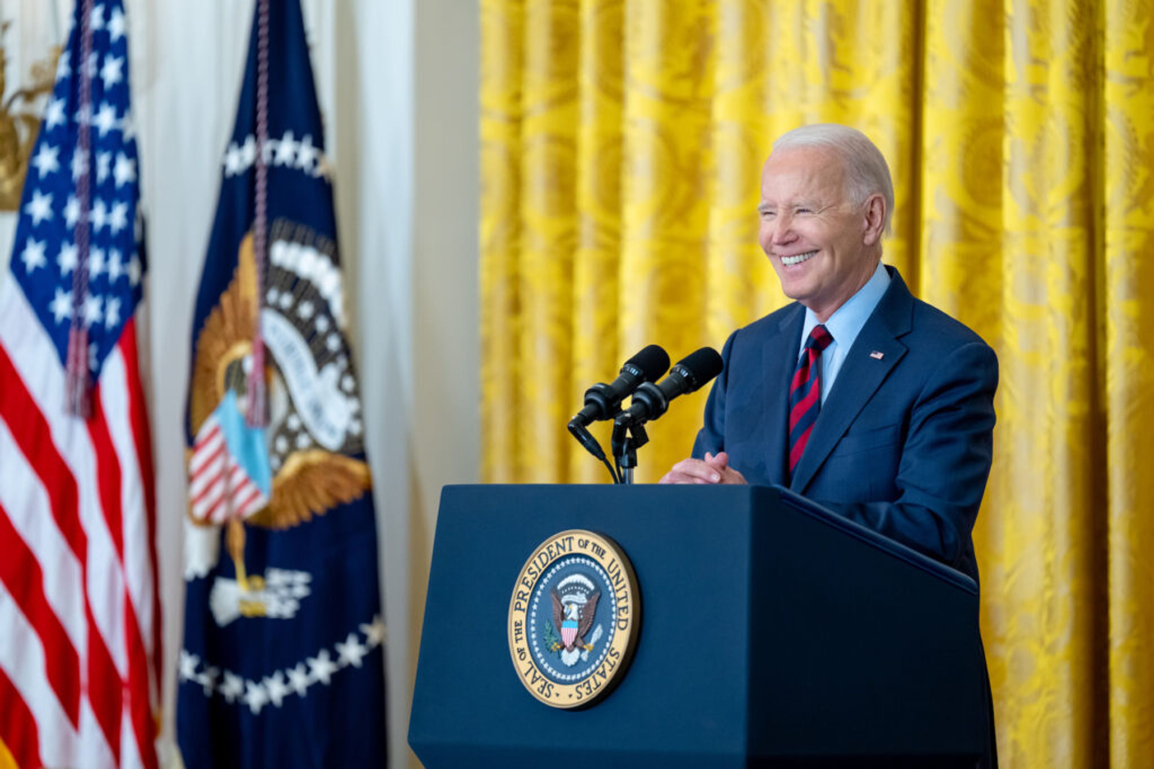 President Joe Biden is shown speaking in a July 2023 White House image.