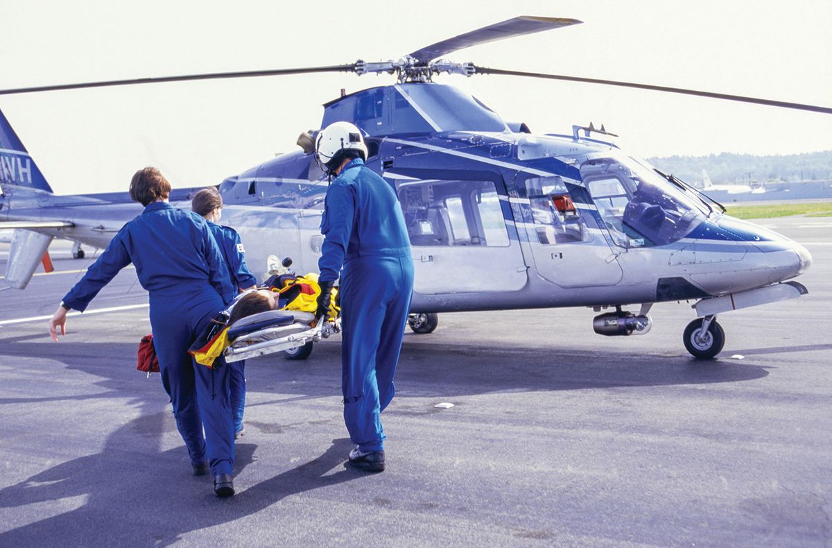 Medical helicopter crash in Evergreen injures 2 in crew