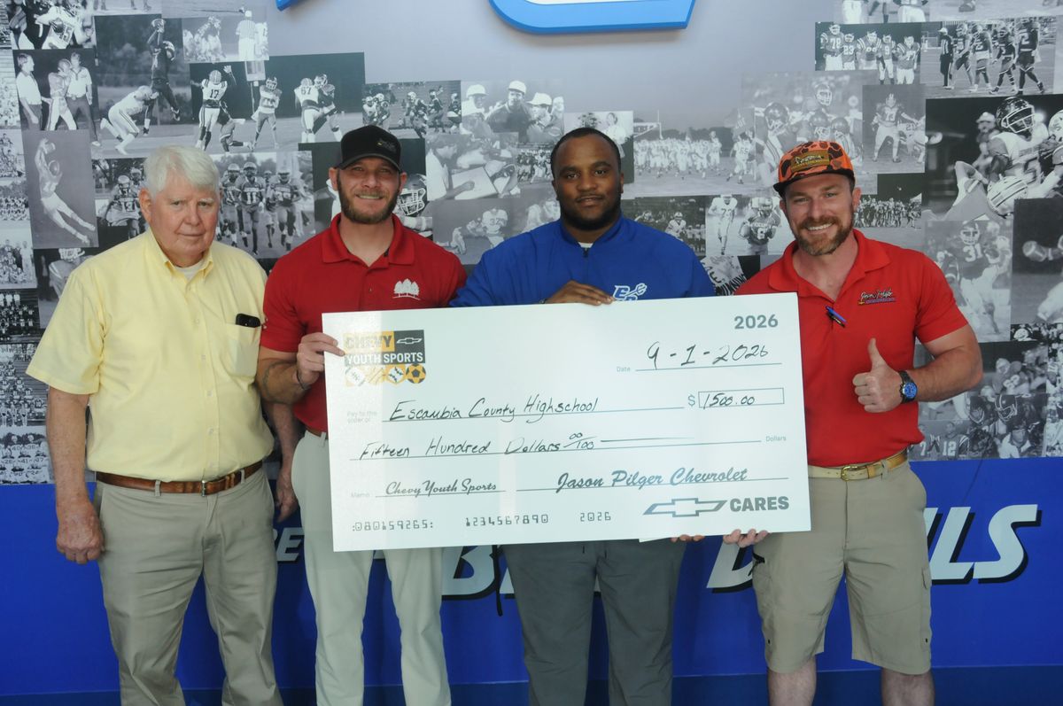 Jason Pilger Chevrolet donates to Escambia County High School football, Atmore rec department