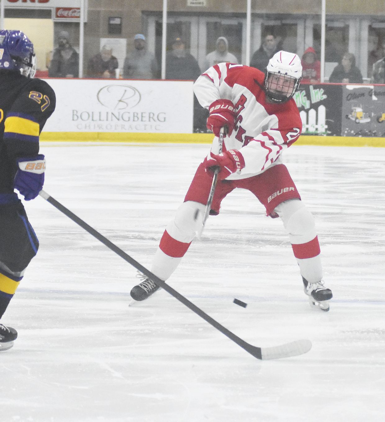 Kade Lockner Lourdes blanks Packers in boys hockey opener