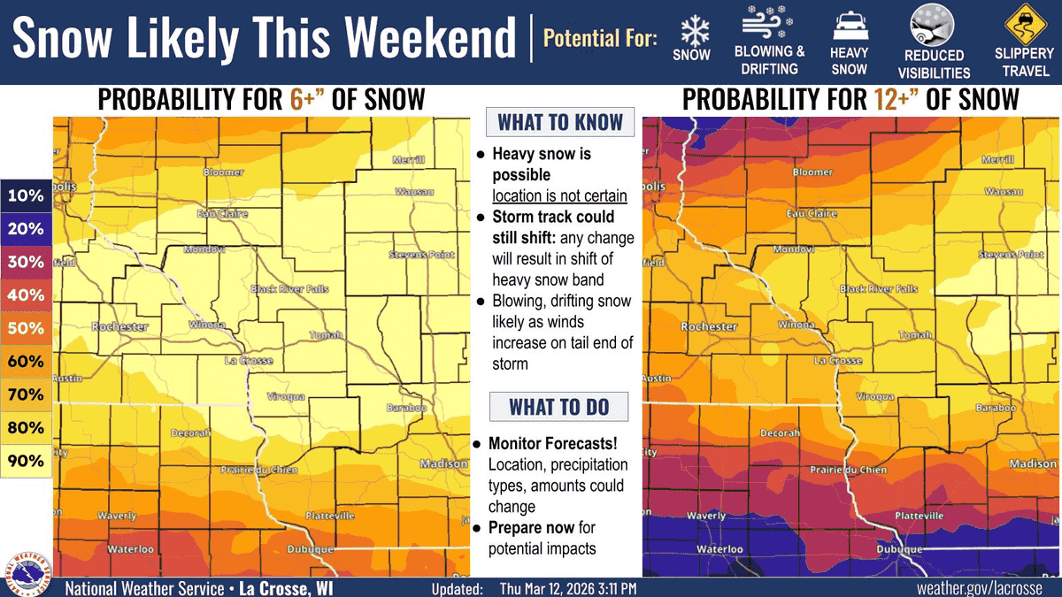 Winter storm watch issued ahead of the possibility for subst...