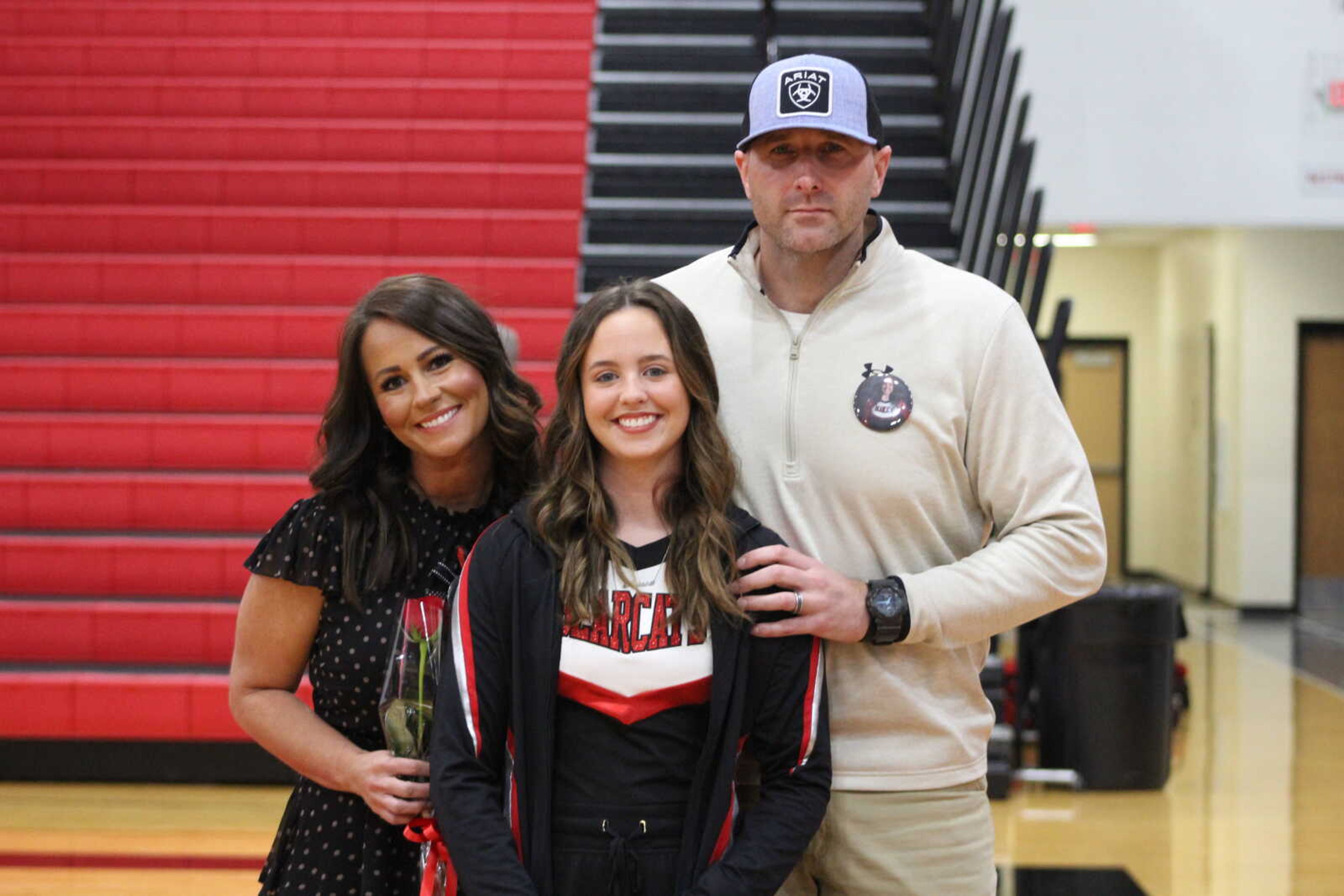 Abriana
Frazier -  Abriana
is the daughter of Crystal Gibson and Russ Gibson. Abriana is a
member of the DHS Dance team. After high school, Abriana plans to
attend Southern Illinois University of Carbondale where she will
major in Forensic Psychology. Abriana said her favorite dance
team memory was when Ava and Rylee lifted her up in the air for a
routine and she thought she broke her toe.  Her teammates picked
her up by all fours and carried her to the bench.