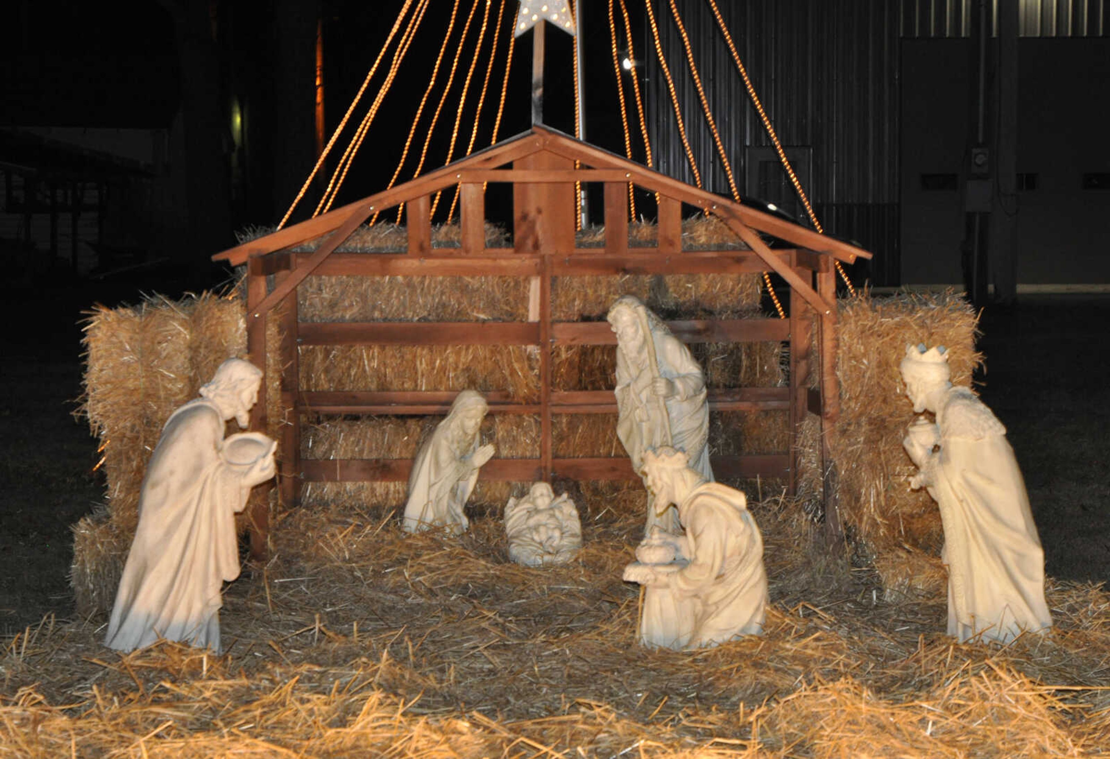 The Manger Scene across the street from Mathis Funeral Home.