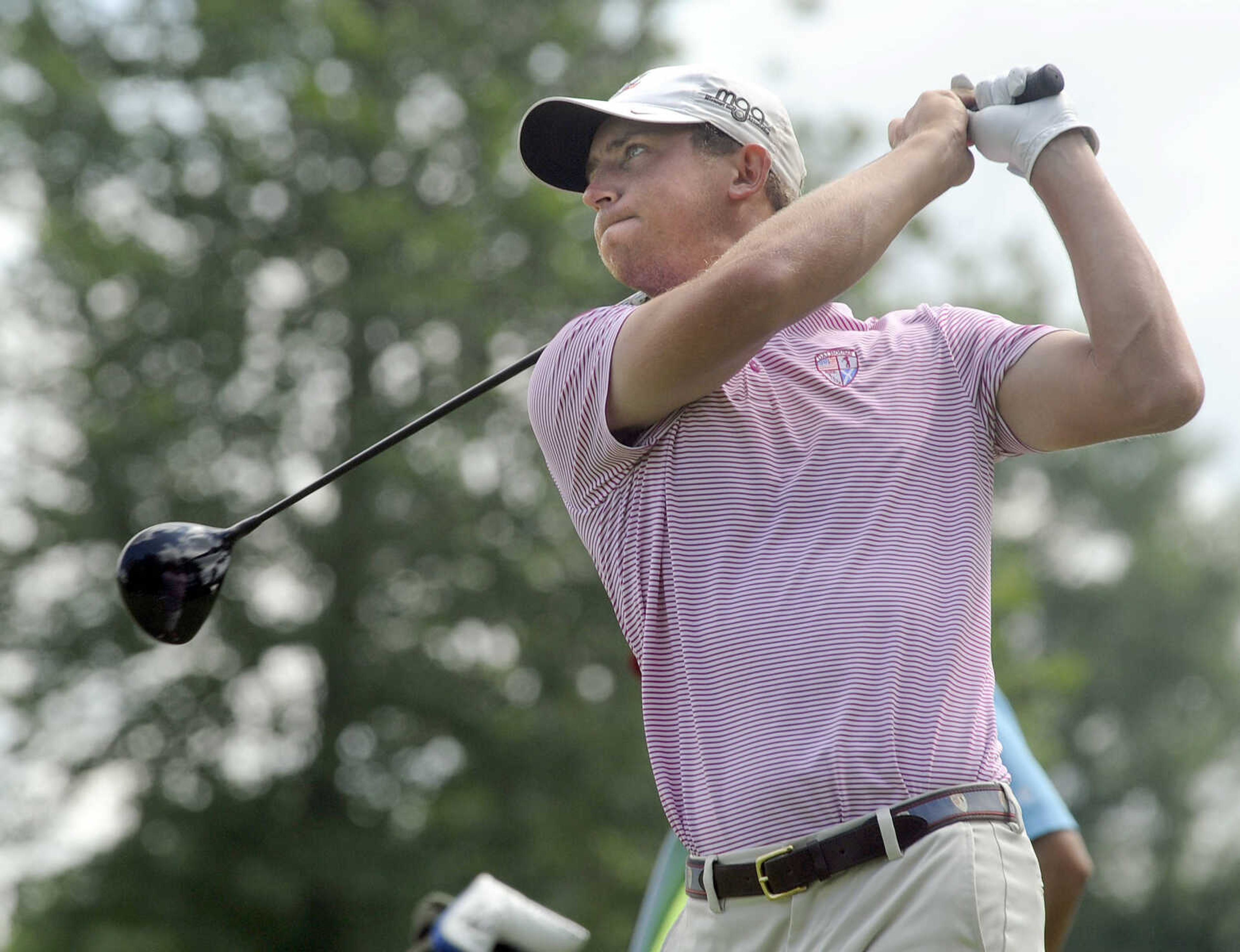 FRED LYNCH ~ flynch@semissourian.com
Travis Simmons of Cape Girardeau hits a drive on the second hole Friday, June 22, 2018 during the Round of 32 in the Missouri Amateur Championship at Dalhousie Golf Club.