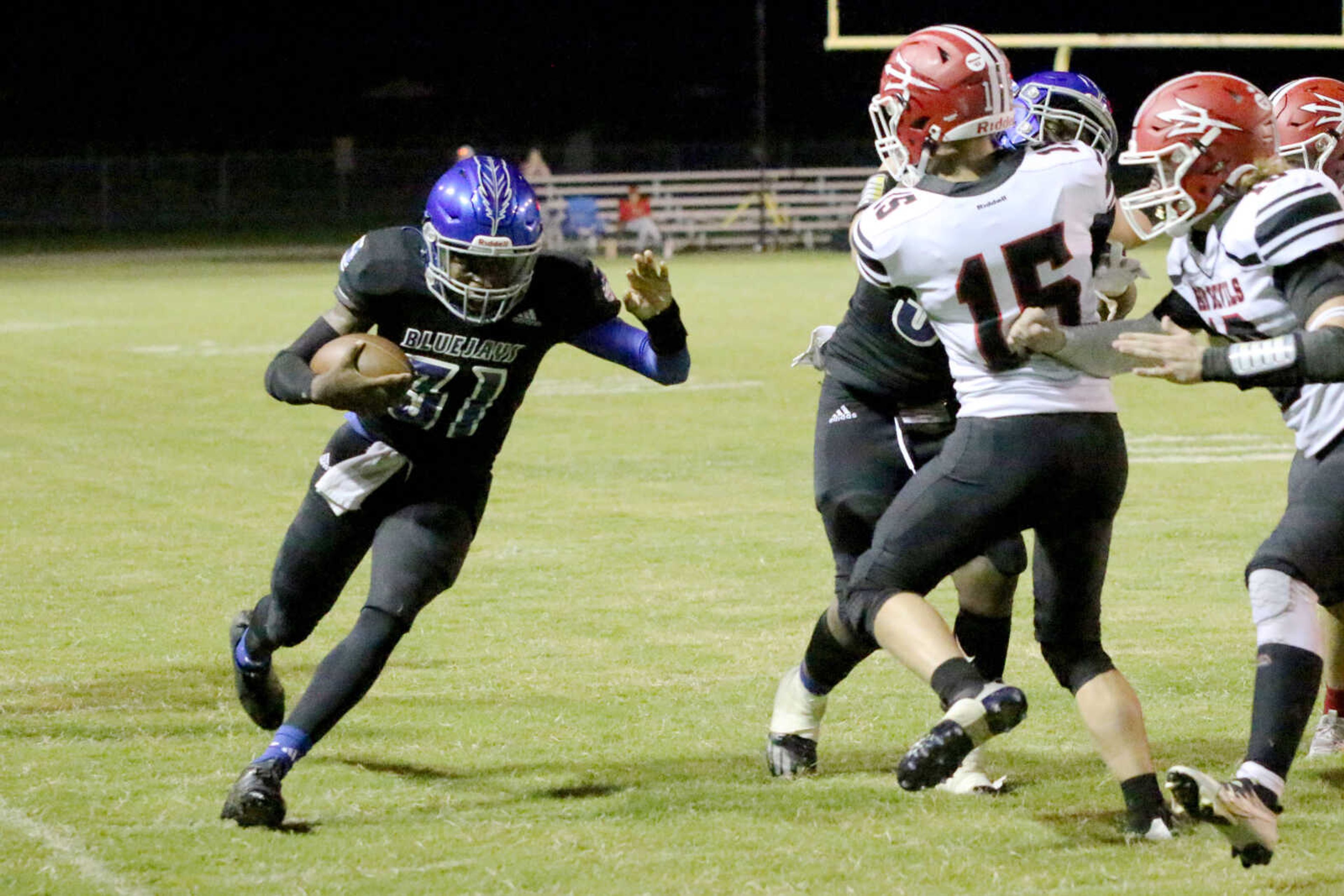 Charleston's Zachyran Thomas (31) runs&nbsp;during a 14-12 loss to Chaffee at John Harris Marshall Stadium on Thursday, August 31, 2023.&nbsp;