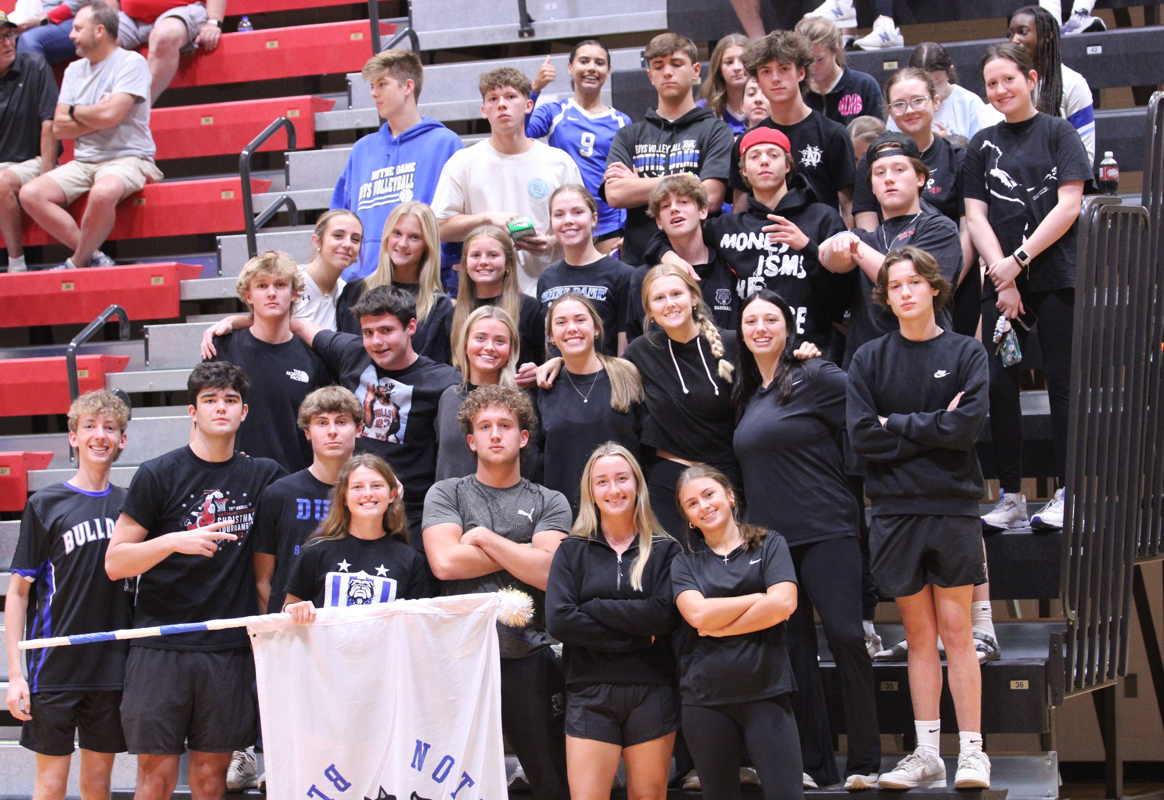 Notre Dame's student section  gathers before the Thursday, September 19 game between the Bulldogs and Jackson  at the Jackson High School Event Center in Jackson, Mo. 