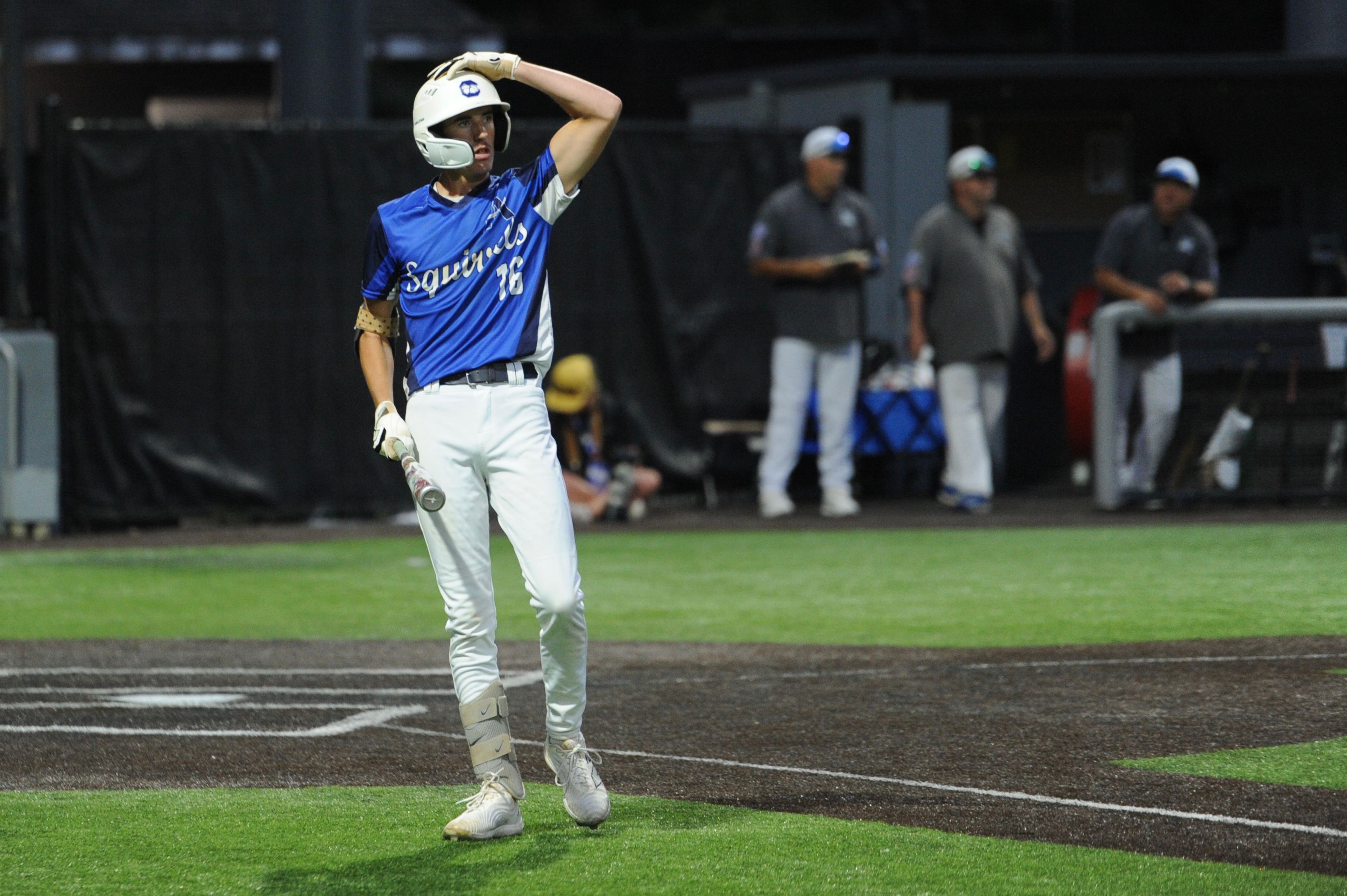 Aycorp's Brady Smith stares into right field during a Saturday, August 10, 2024 Babe Ruth World Series game between the Aycorp Fighting Squirrels and Manassas, Virginia, at Capaha Field in Cape Girardeau, Mo. Aycorp defeated Manassas, 3-1.