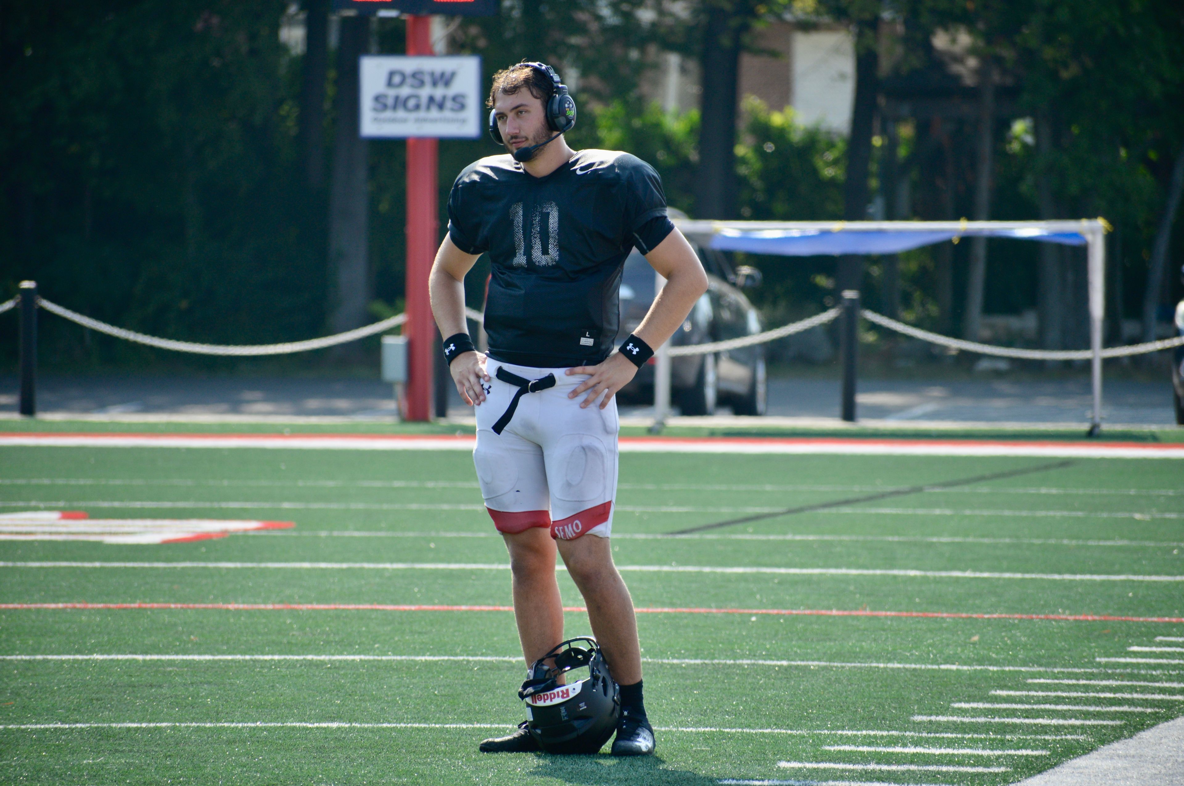 Southeast Missouri State quarterback Paxton DeLaurent during a recent scrimmage at Houck Field 