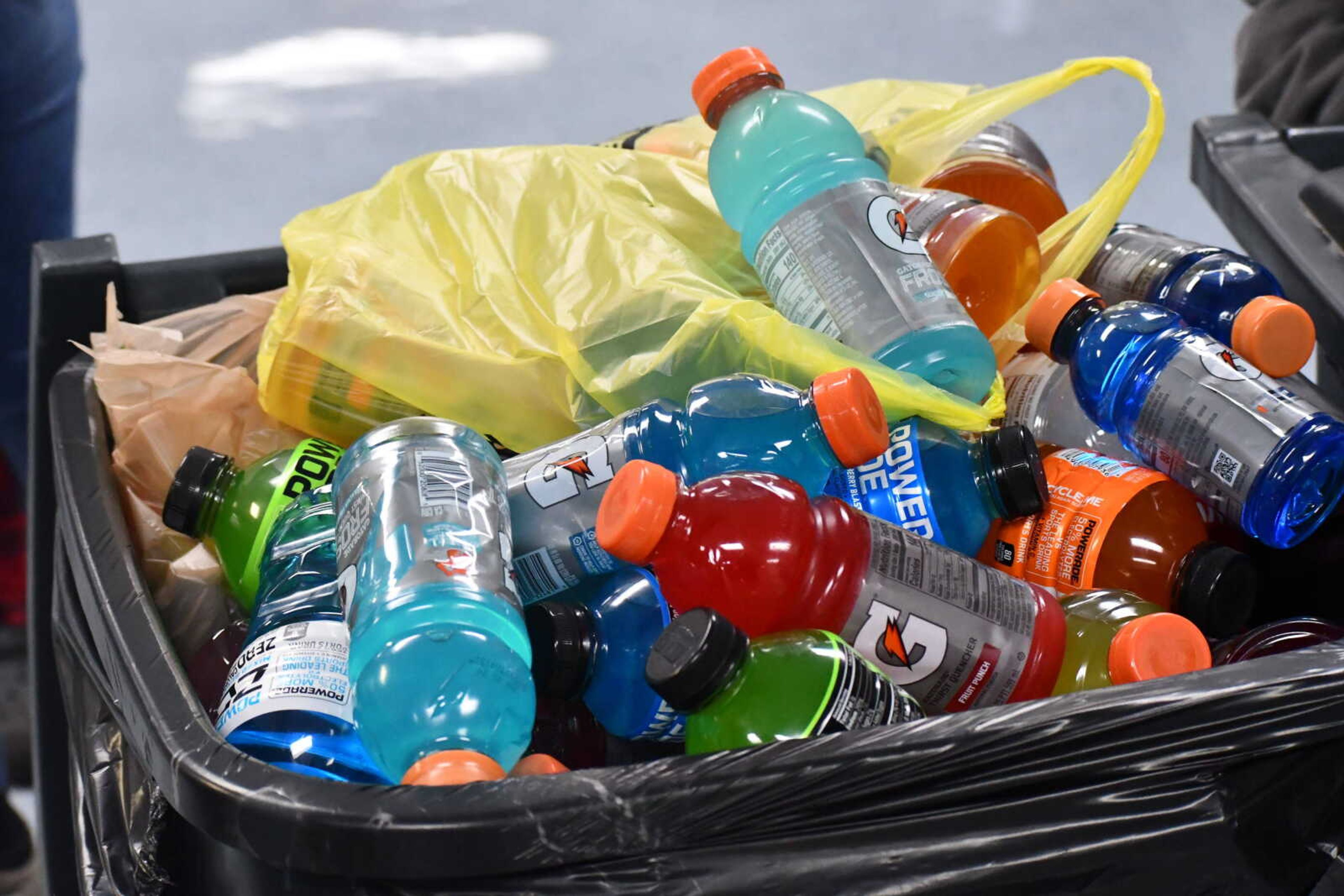 Here's just a small portion of the sports drinks collected during a Kennett boys basketball scrimmage conducted on Tuesday, Nov. 14, 2023.