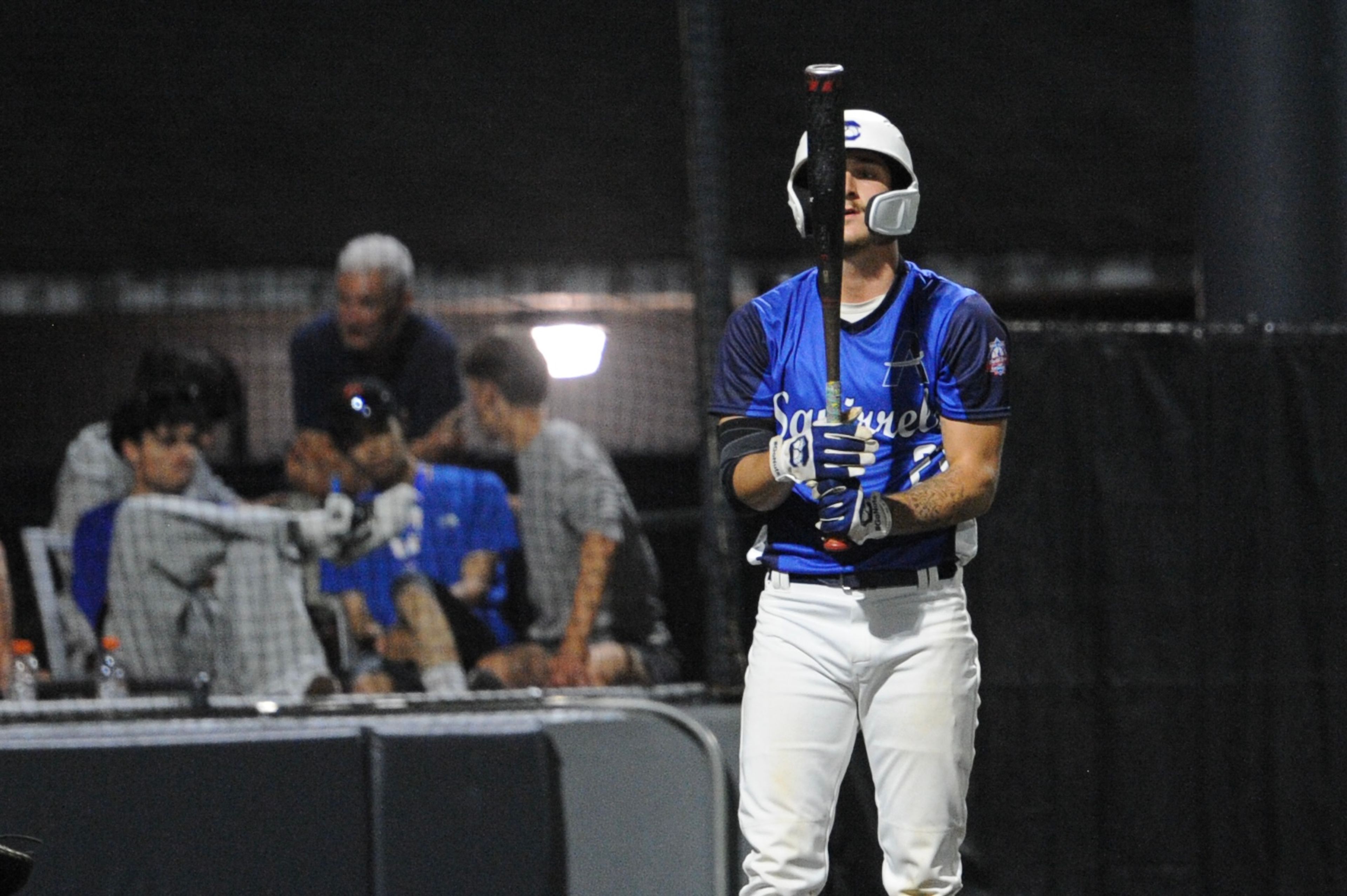 Aycorp's Levi McKinnie stares down his barrel during a Saturday, August 10, 2024 Babe Ruth World Series game between the Aycorp Fighting Squirrels and Manassas, Virginia, at Capaha Field in Cape Girardeau, Mo. Aycorp defeated Manassas, 3-1.