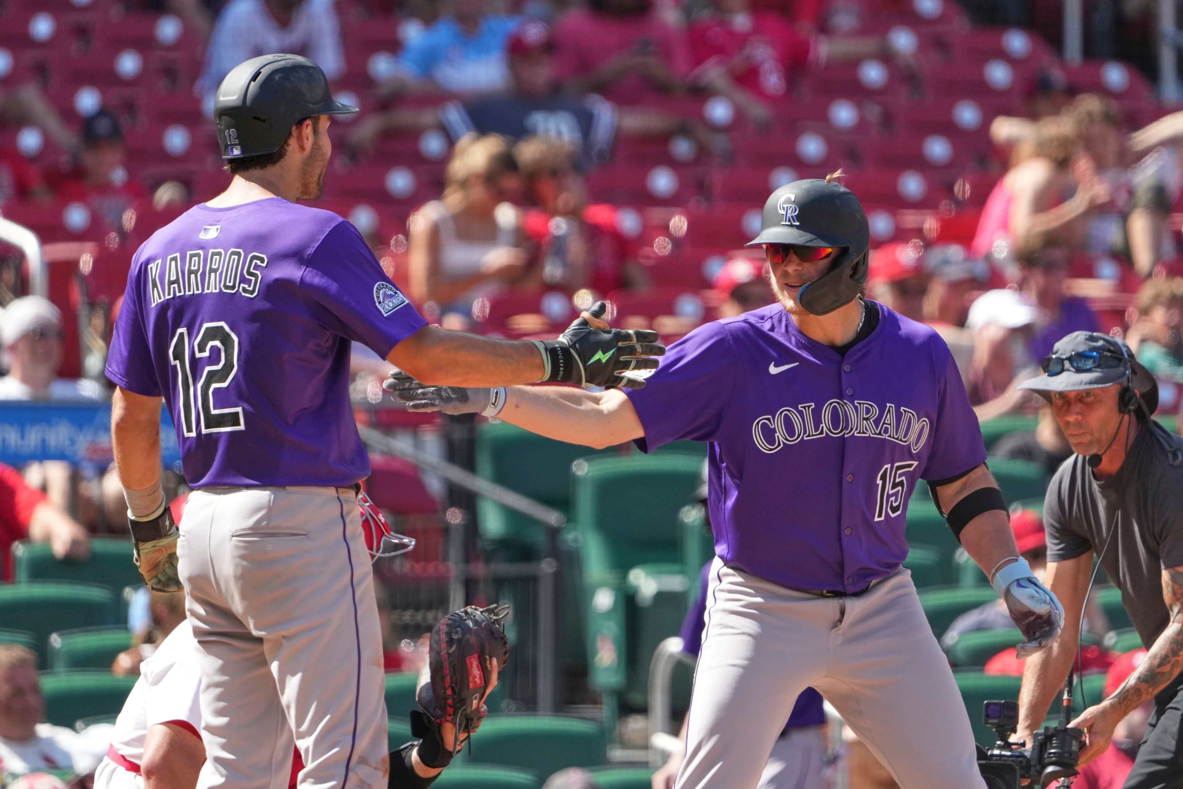 Rockies slugger Hunter Goodman hits 2 long homers with bat borrowed fr..., image size:3840x2560