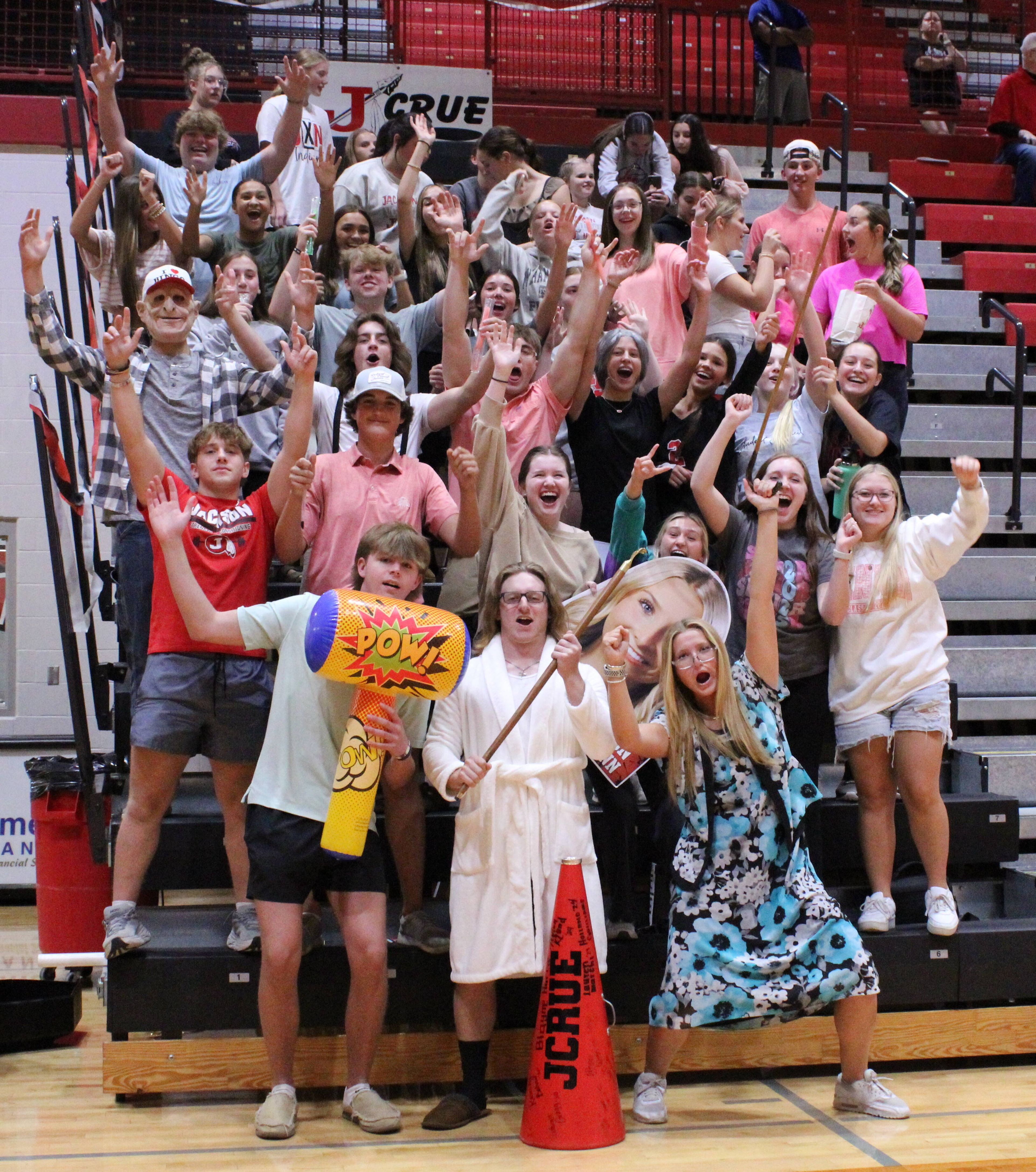 Jackson's J-Crue cheers for the Indians during the Tuesday, September 10 match between Jackson and Poplar Bluff at Jackson High School in Jackson, Mo. 