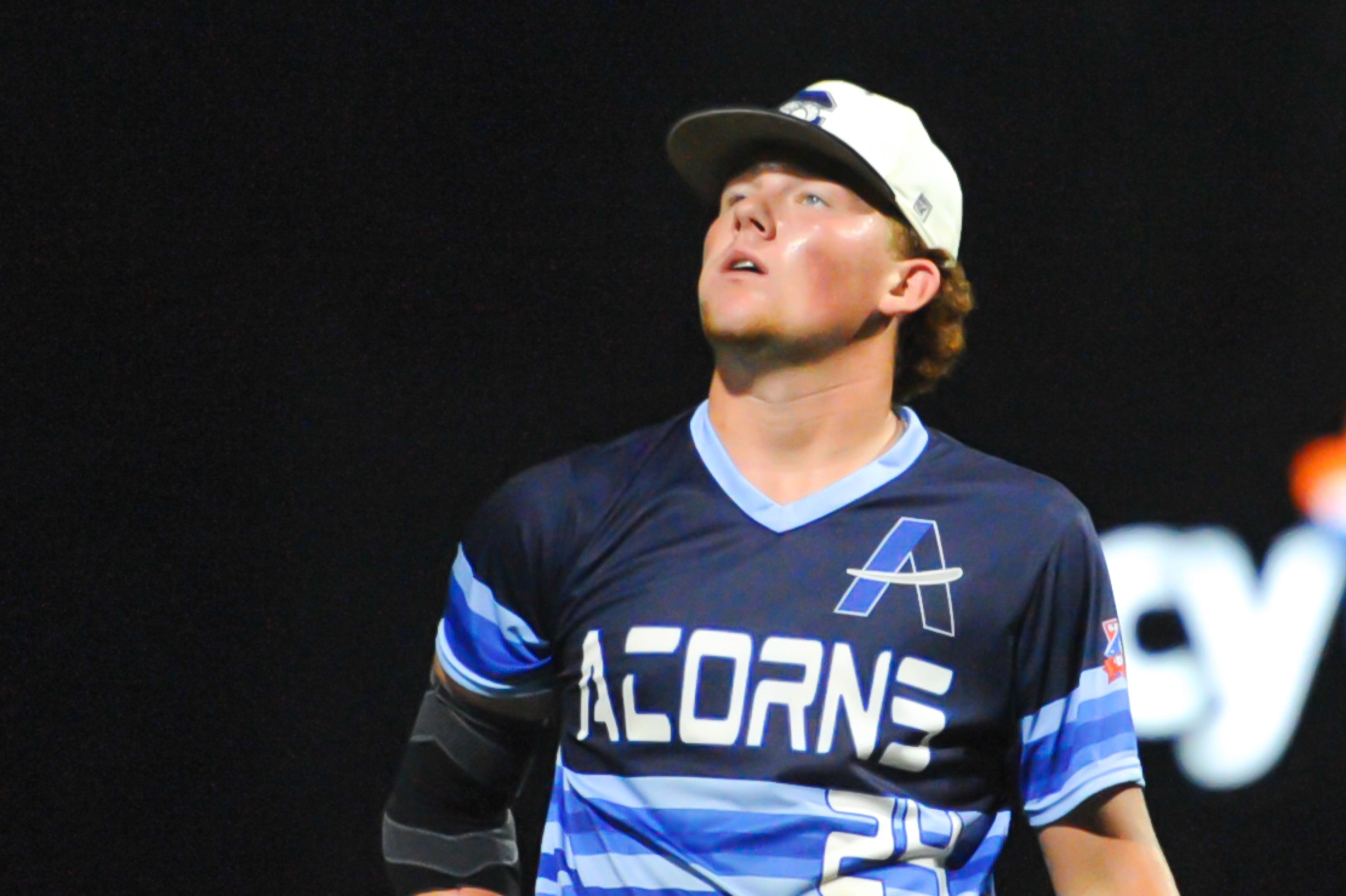 Aycorp's Luke Hester tracks a foul ball during an August 14, 2024 Babe Ruth World Series game between the Aycorp Fighting Squirrels and the Altoona, Pennsylvania, at Capaha Field in Cape Girardeau, Mo. Aycorp defeated Altoona, 12-11.