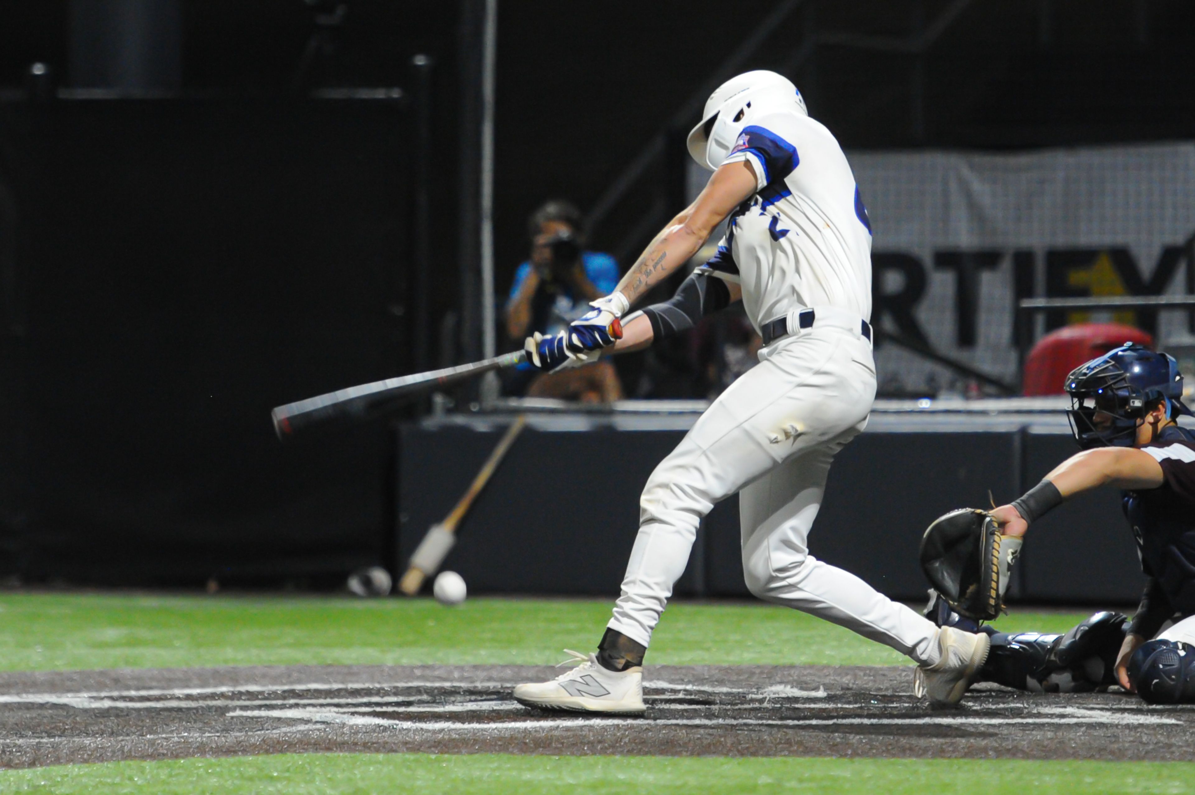 Aycorp's Levi McKinnie fouls a ball off during a Monday, August 12, 2024 Babe Ruth World Series game between the Aycorp Fighting Squirrels and Altoona, Pennsylvania. Aycorp won, 13-3 in five innings.