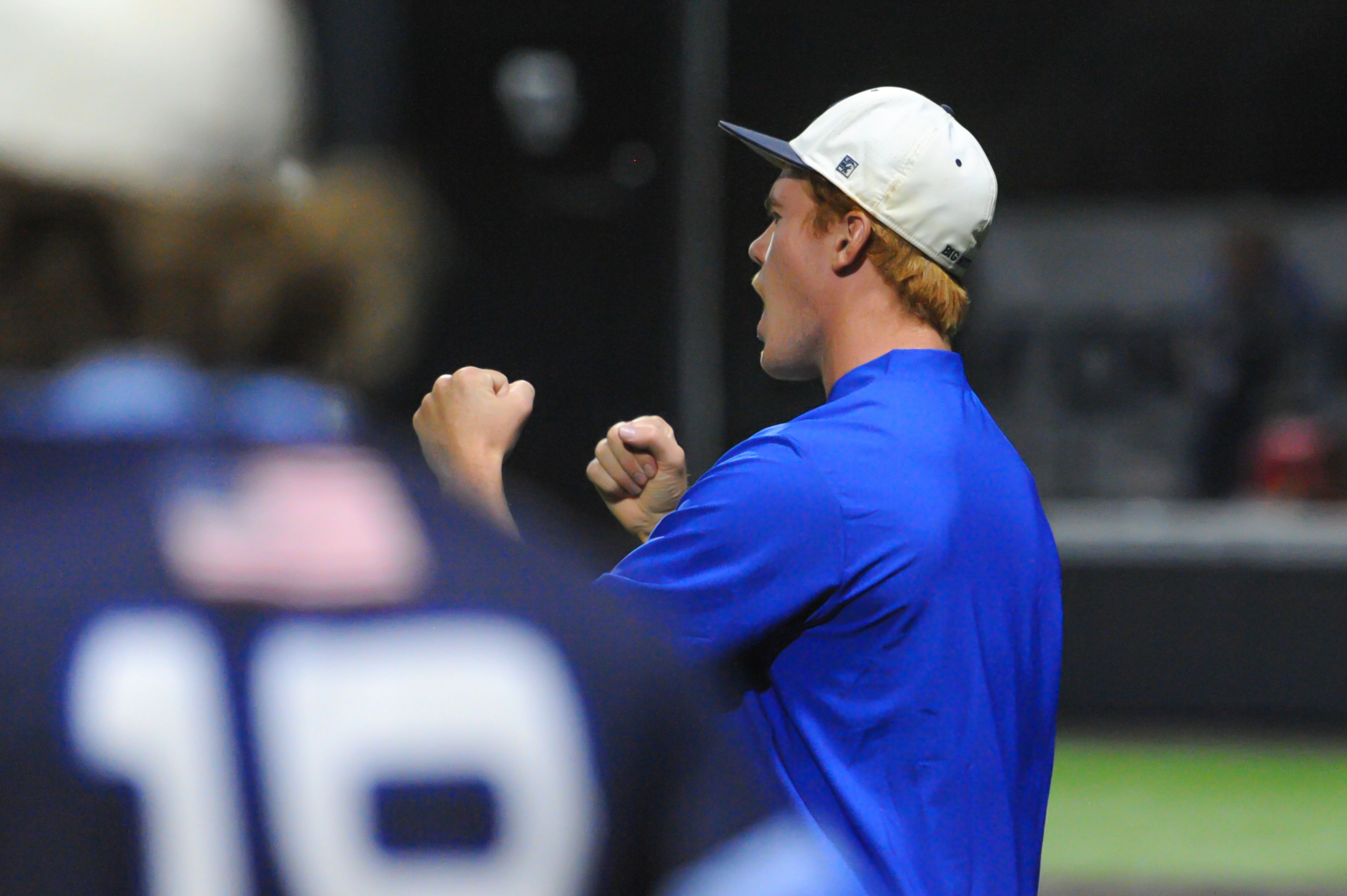 Aycorp's Peyton Hodges celebrates the final out of an August 14, 2024 Babe Ruth World Series game between the Aycorp Fighting Squirrels and the Altoona, Pennsylvania, at Capaha Field in Cape Girardeau, Mo. Aycorp defeated Altoona, 12-11.