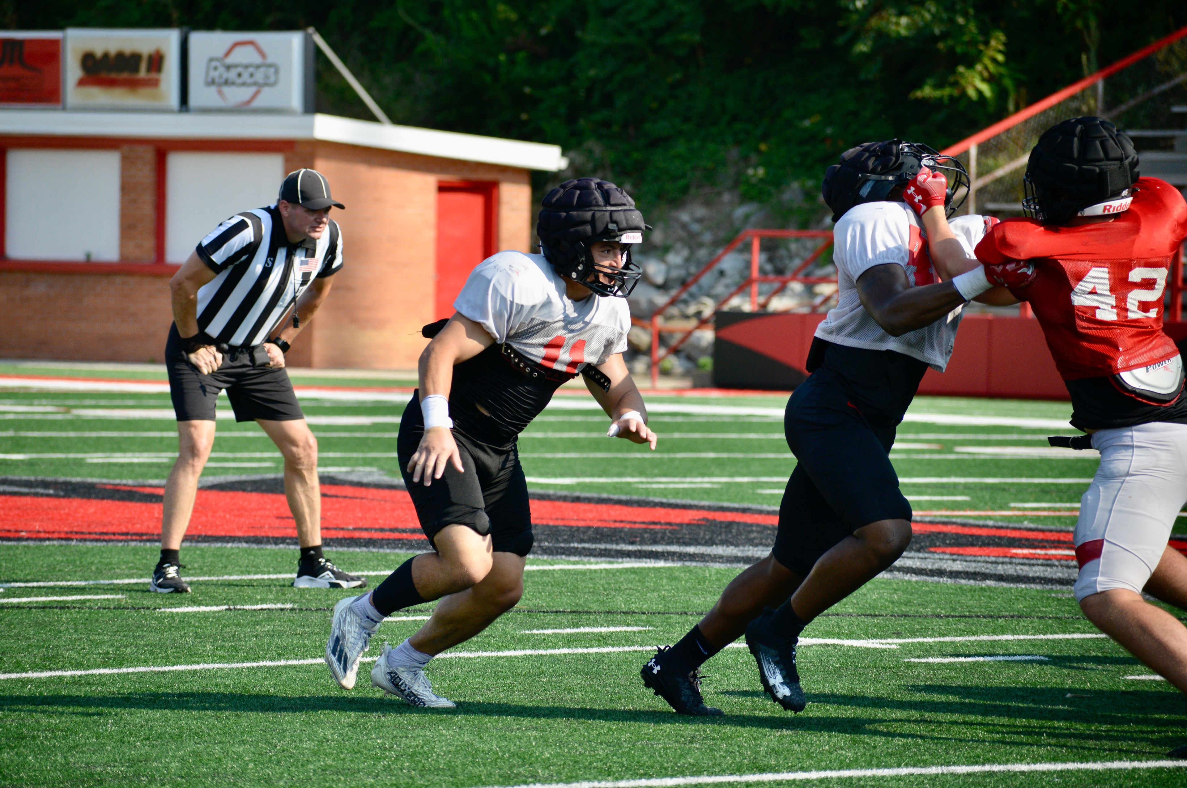 Southeast Missouri State linebacker Jarred Pedraza during a recent scrimmage at Houck Field. 