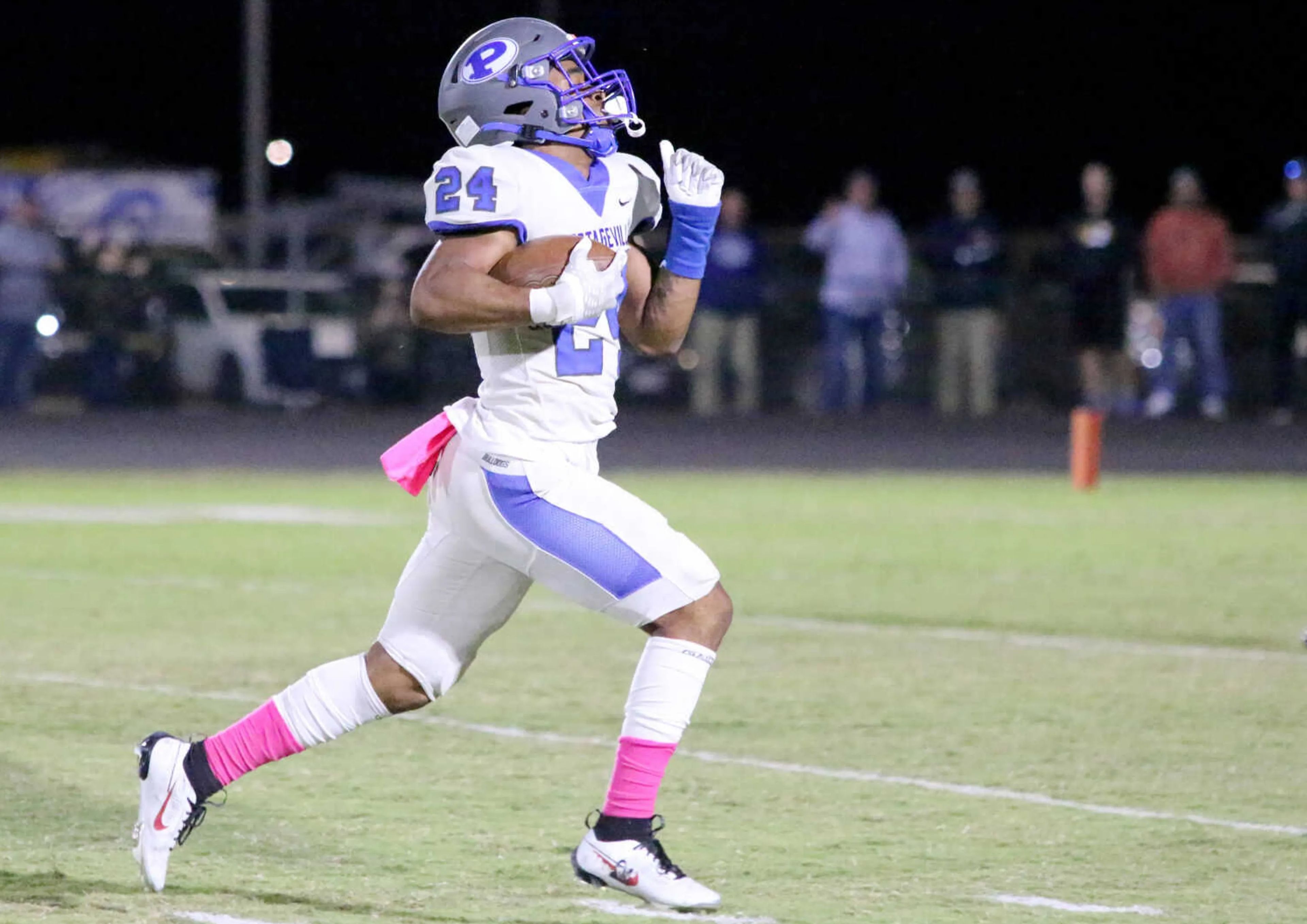 Portageville's Jamarion Smith runs during a 43-0 win at New Madrid County Central on Thursday, Oct. 19, 2023.
