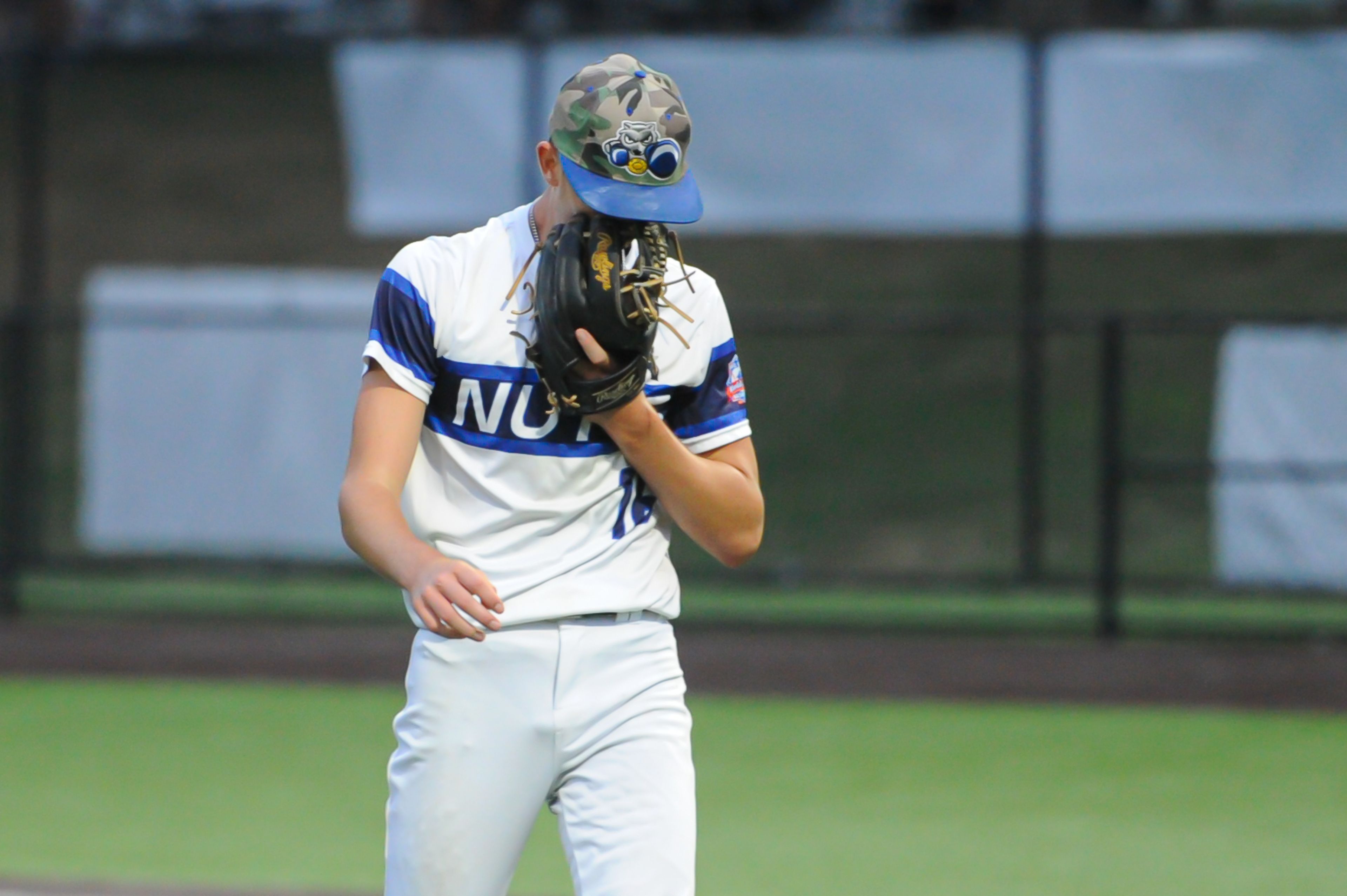 Aycorp's Brady Smith leaves the mound during a Monday, August 12, 2024 Babe Ruth World Series game between the Aycorp Fighting Squirrels and Altoona, Pennsylvania. Aycorp won, 13-3 in five innings.