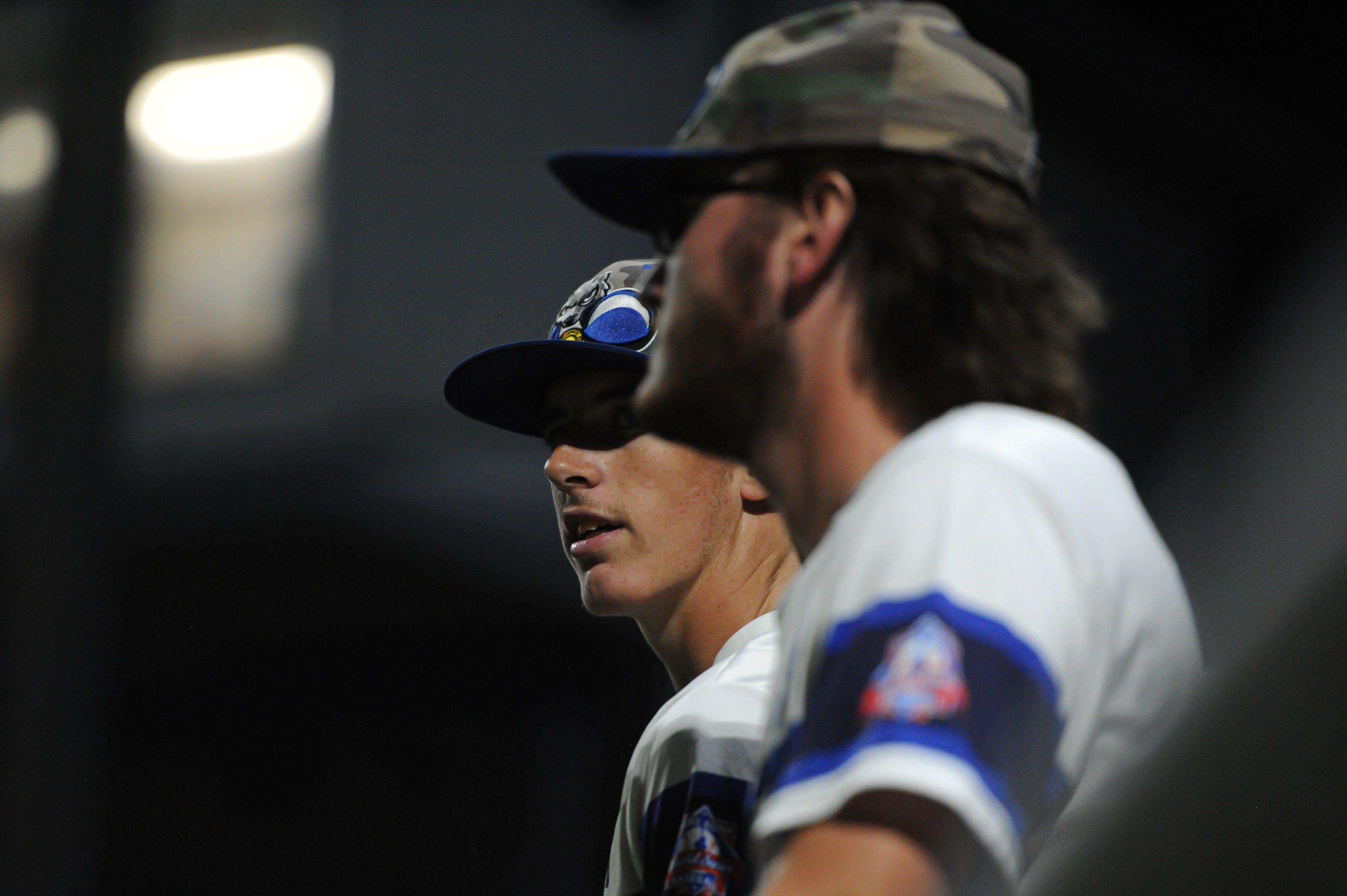 Aycorp players chat on offense during a Monday, August 12, 2024 Babe Ruth World Series game between the Aycorp Fighting Squirrels and Altoona, Pennsylvania. Aycorp won, 13-3 in five innings.