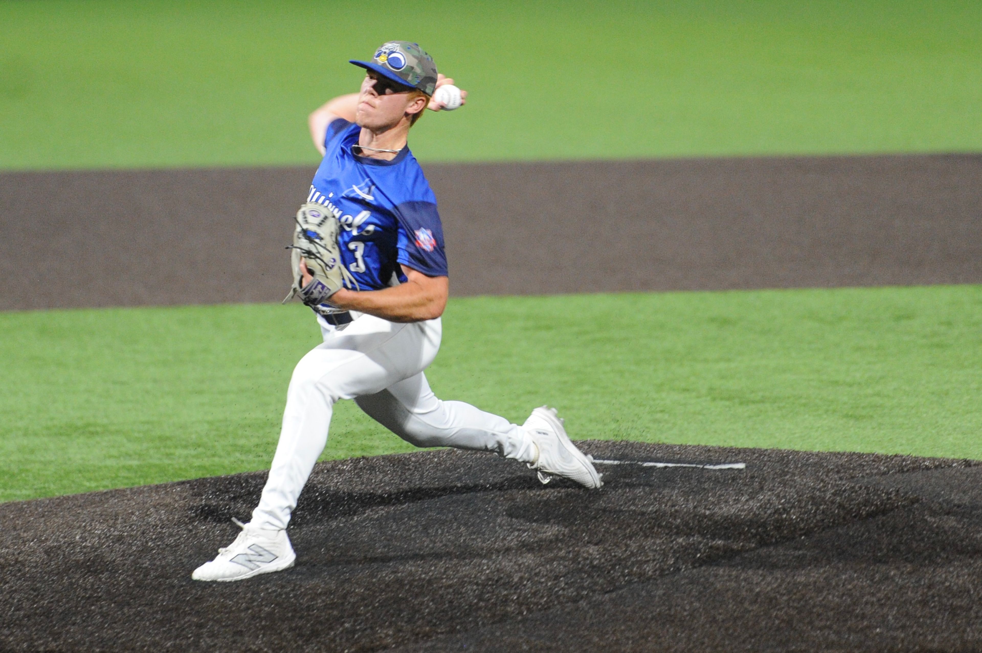 Aycorp's Peyton Hodges winds to pitch during a Saturday, August 10, 2024 Babe Ruth World Series game between the Aycorp Fighting Squirrels and Manassas, Virginia, at Capaha Field in Cape Girardeau, Mo. Aycorp defeated Manassas, 3-1.