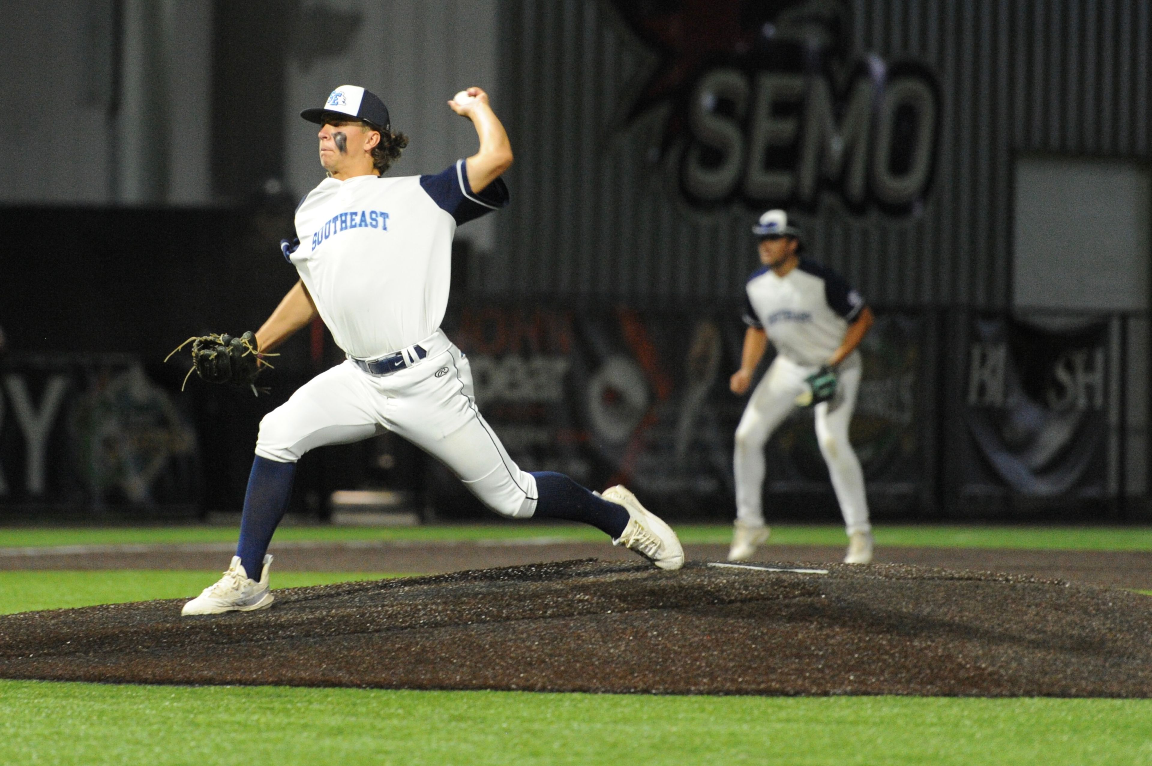 Manassas' Chase Allen winds to pitch during a Saturday, August 10, 2024 Babe Ruth World Series game between the Aycorp Fighting Squirrels and Manassas, Virginia, at Capaha Field in Cape Girardeau, Mo. Aycorp defeated Manassas, 3-1.