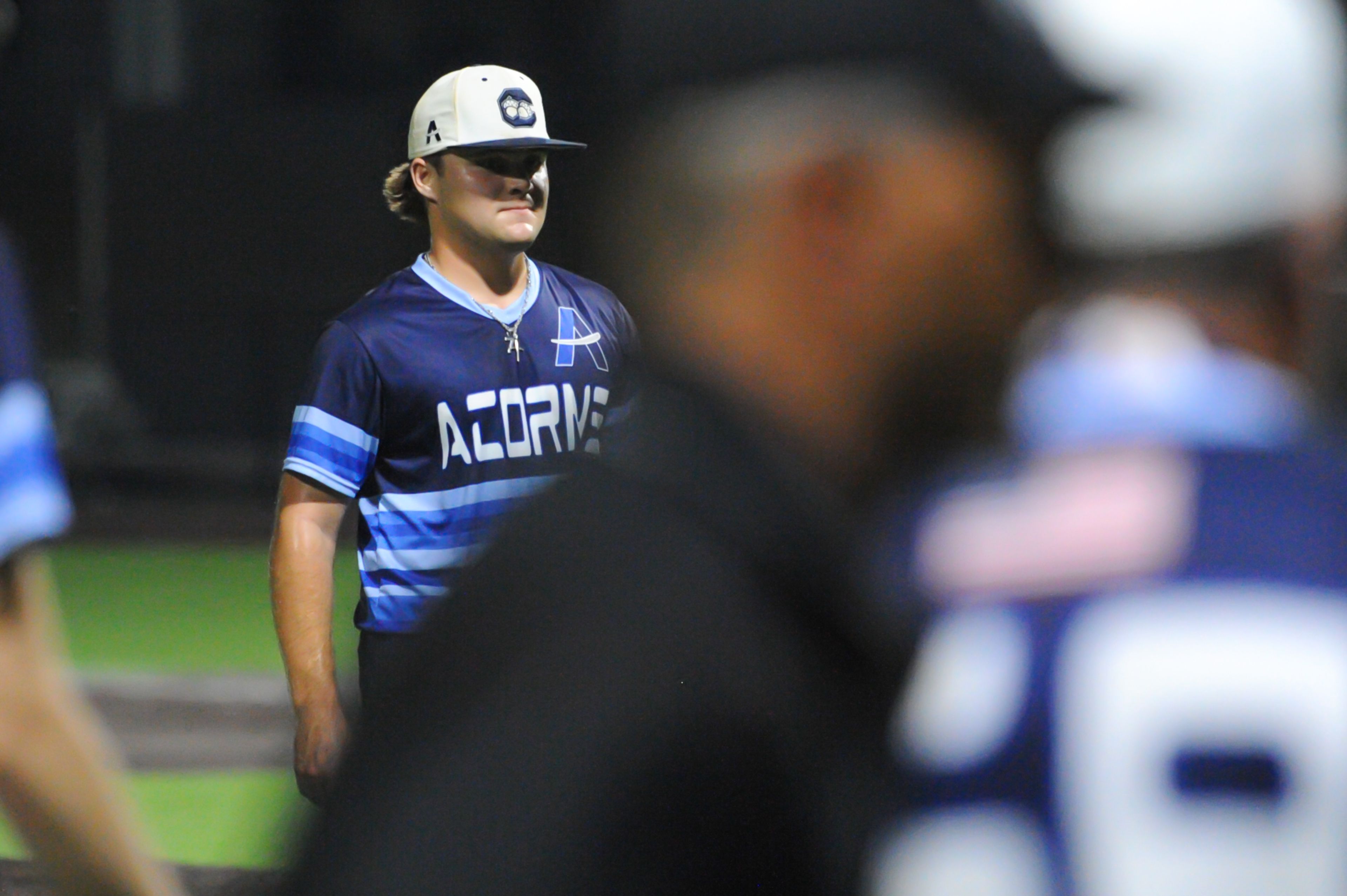 Aycorp's Bryant Gunn smirks after recording the final out of an August 14, 2024 Babe Ruth World Series game between the Aycorp Fighting Squirrels and the Altoona, Pennsylvania, at Capaha Field in Cape Girardeau, Mo. Aycorp defeated Altoona, 12-11.