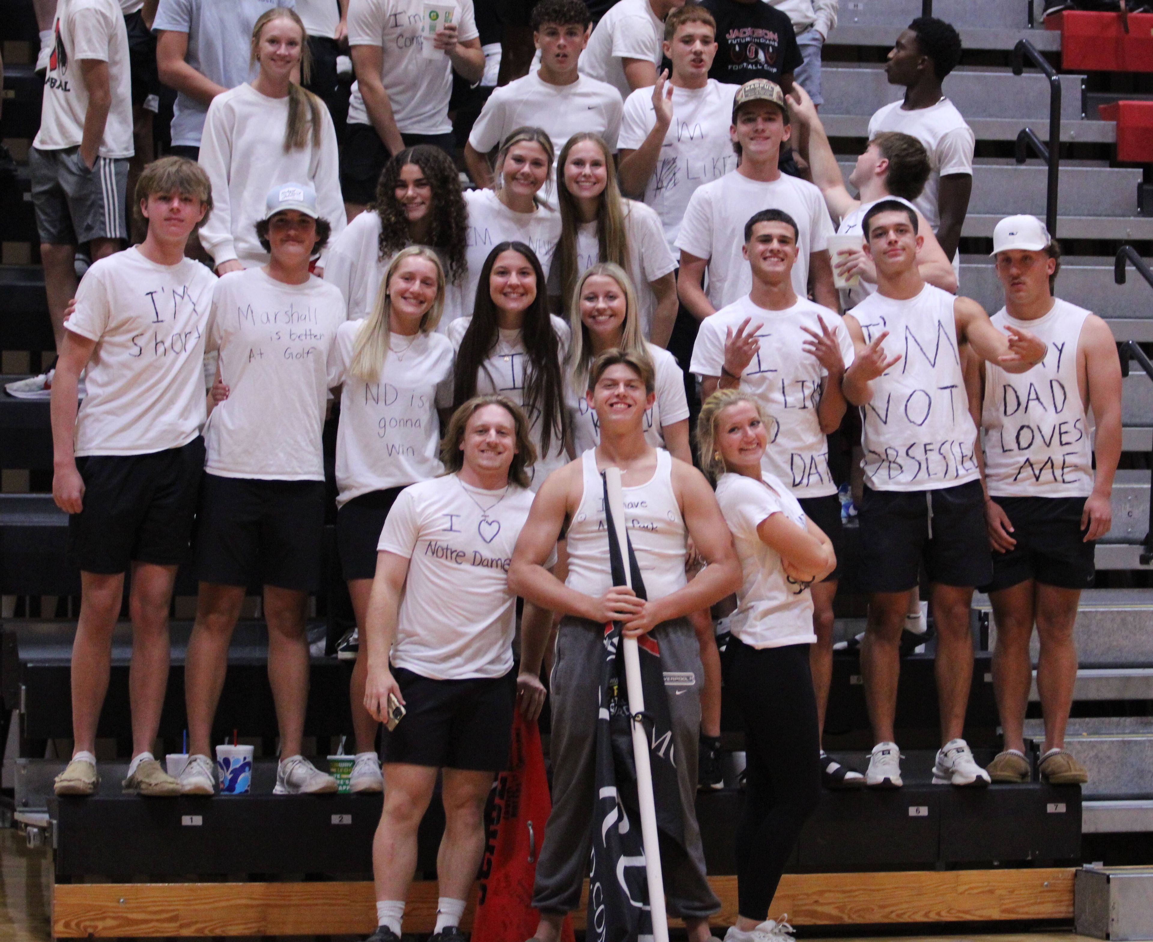 Jackson's student section  gathers before the Thursday, September 19 game between the Indians and Notre Dame at the Jackson High School Event Center in Jackson, Mo. 