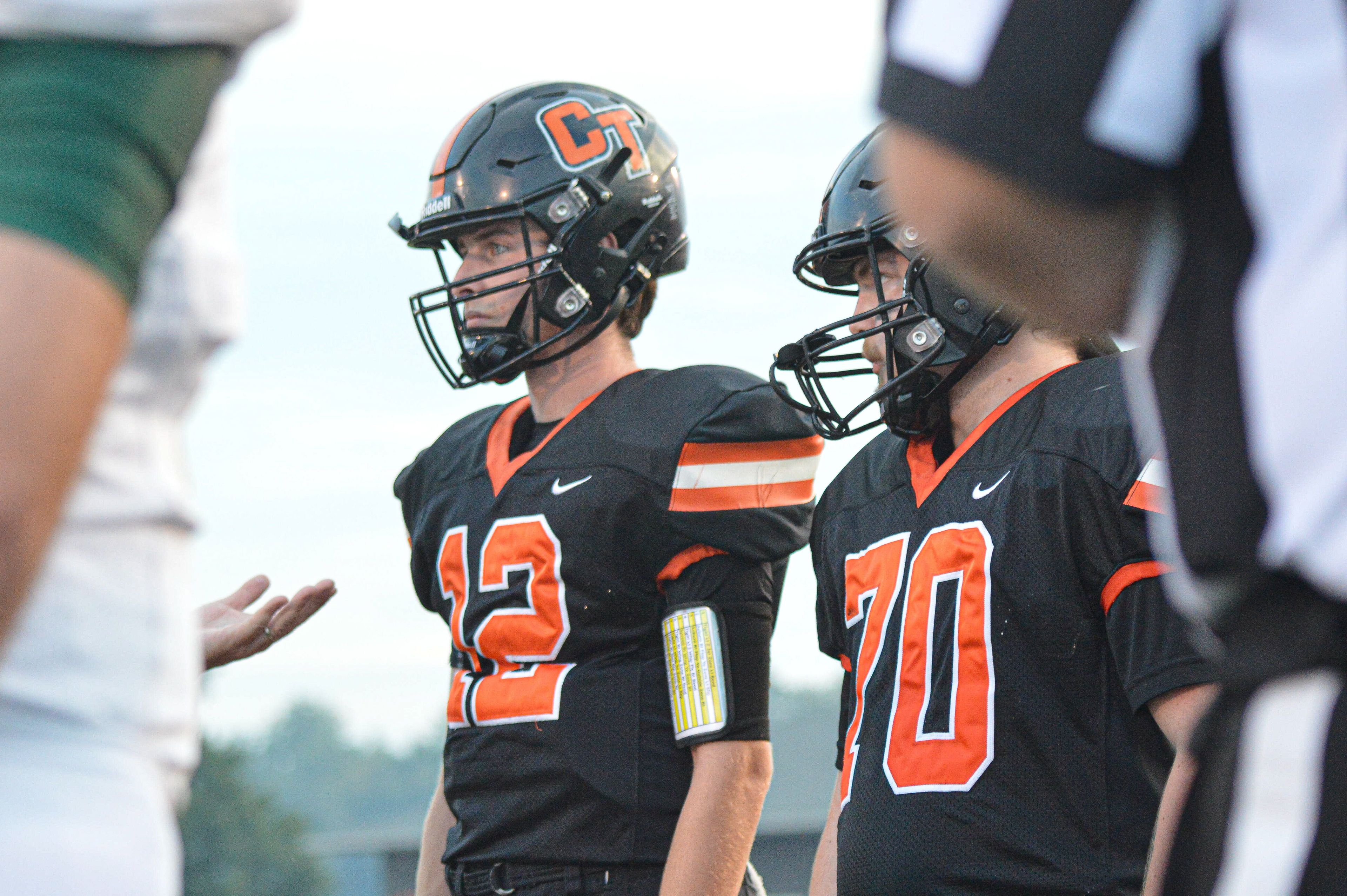 Cape Central senior quarterback Deklin Pittman during the coin toss in Friday's season opener vs New Madrid County Central.