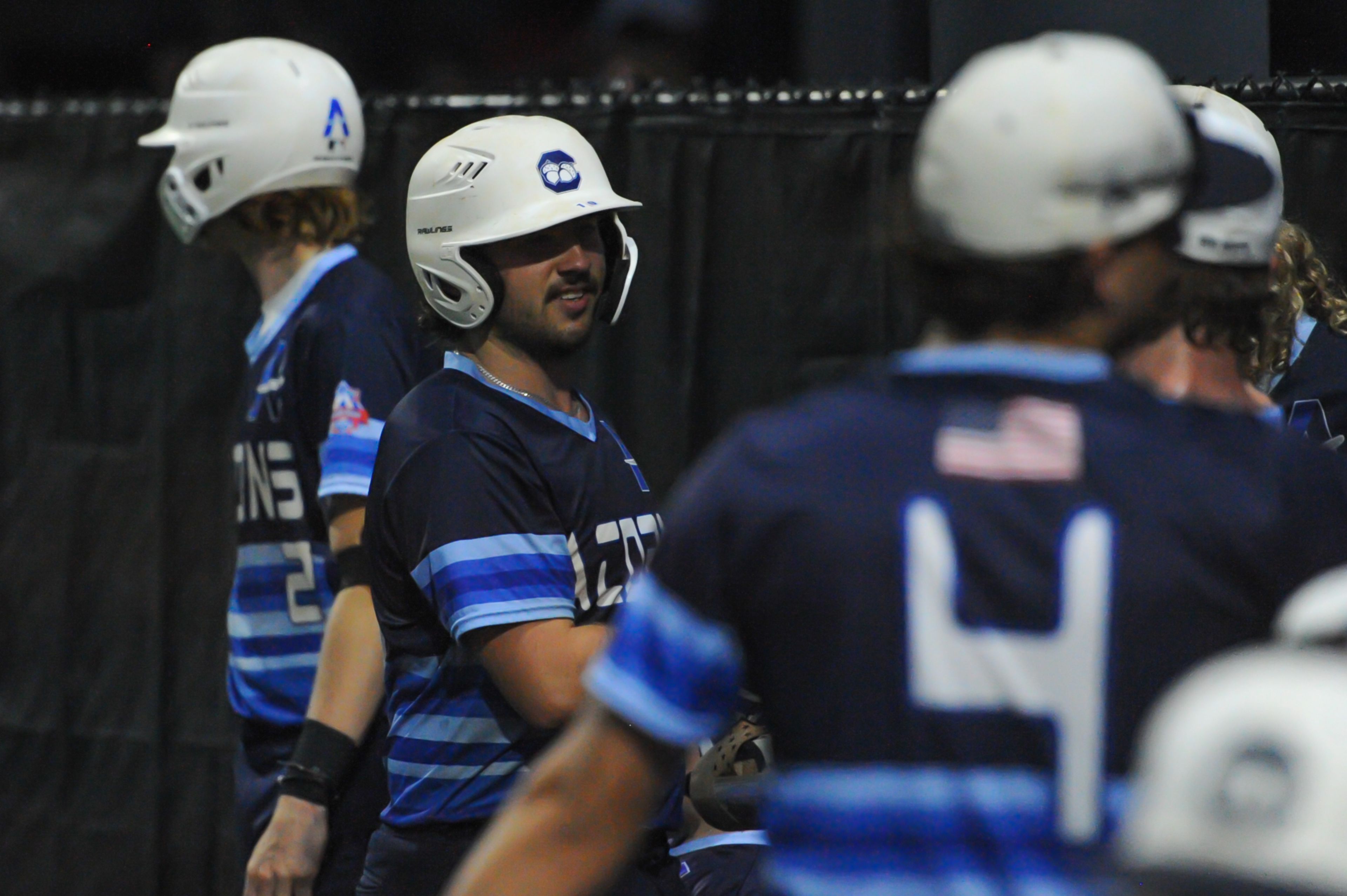 Aycorp's Wyatt Friley smiles after a hit during an August 14, 2024 Babe Ruth World Series game between the Aycorp Fighting Squirrels and the Altoona, Pennsylvania, at Capaha Field in Cape Girardeau, Mo. Aycorp defeated Altoona, 12-11.