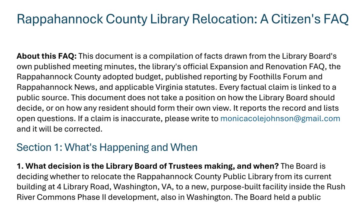 Letter: Resident compiles documents on library options