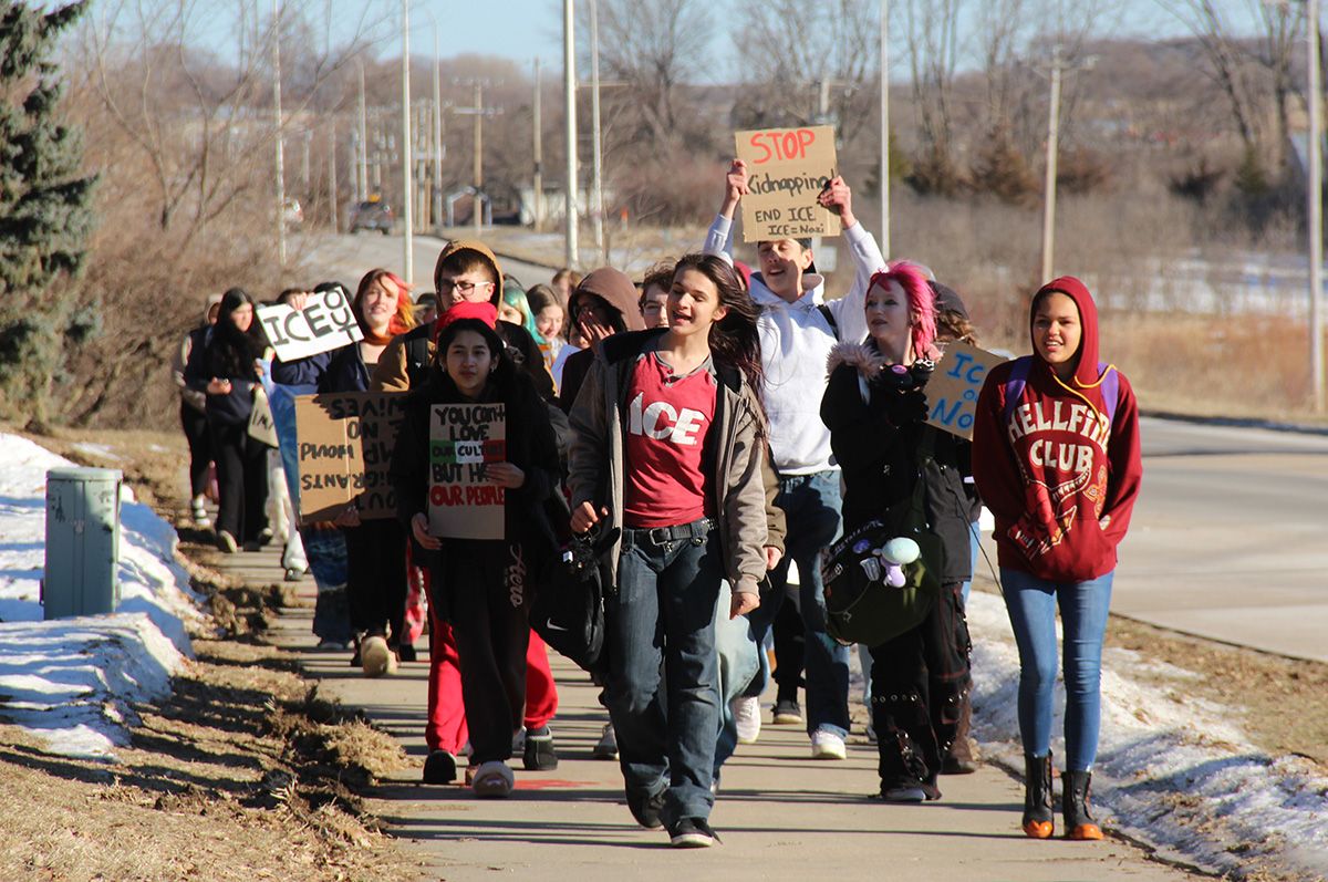 Albert Lea students walk out in protest of ICE in the commun...