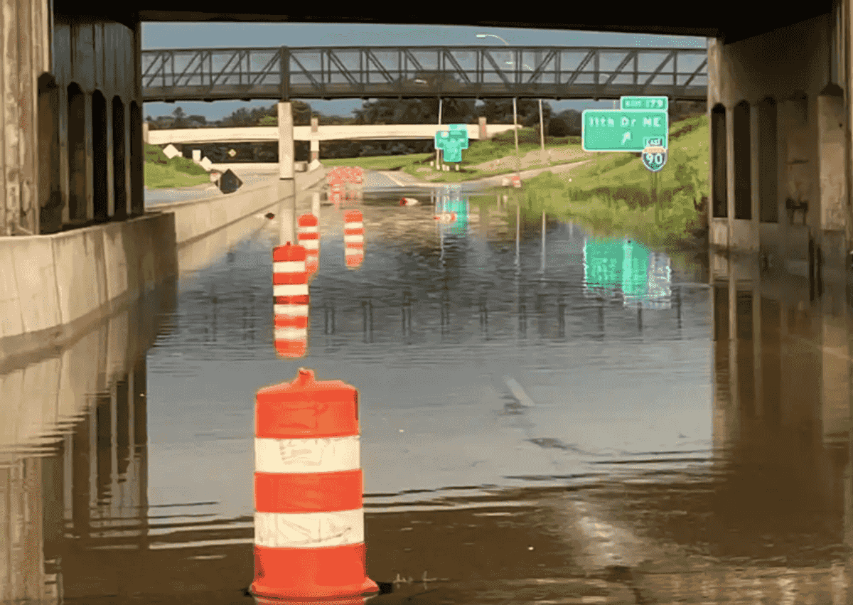 Flash flooding forces closure of Interstate 90