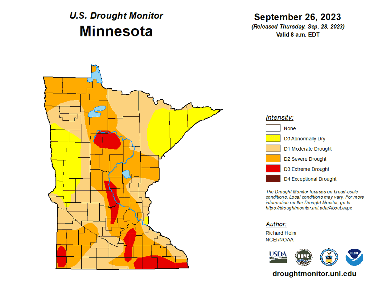 Drought improves slightly across Freeborn County