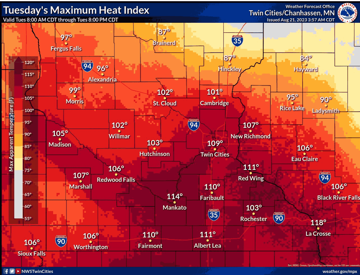 Excessive heat warning issued through Thursday