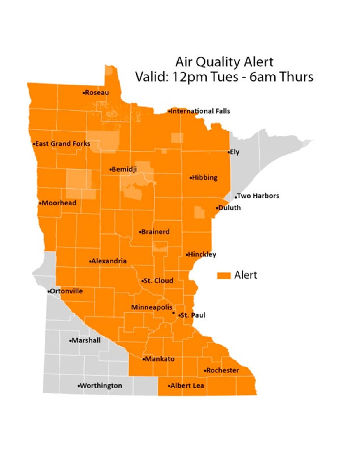Air quality alert issued due to wildfire smoke