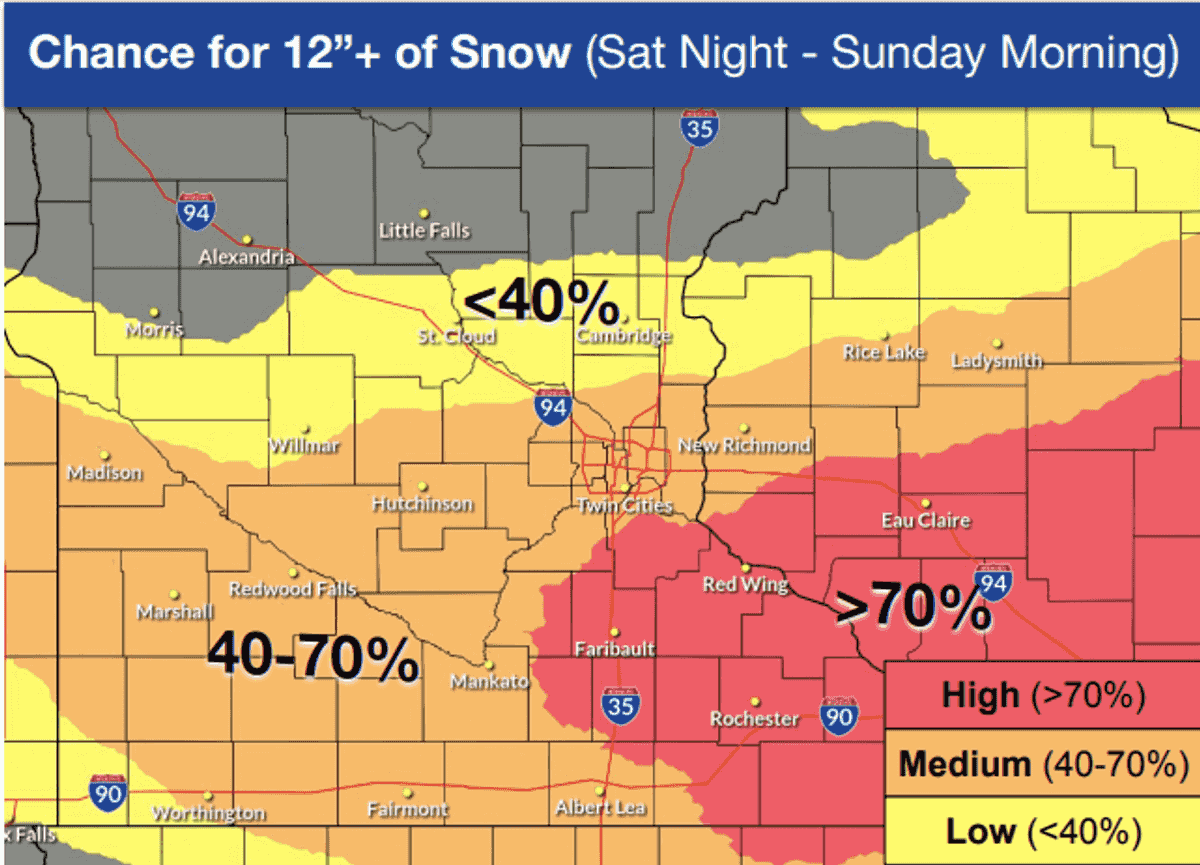 Winter storm watch: National Weather Service warns of 1 to 2 feet of snow in parts of Minnesota and Wisconsin