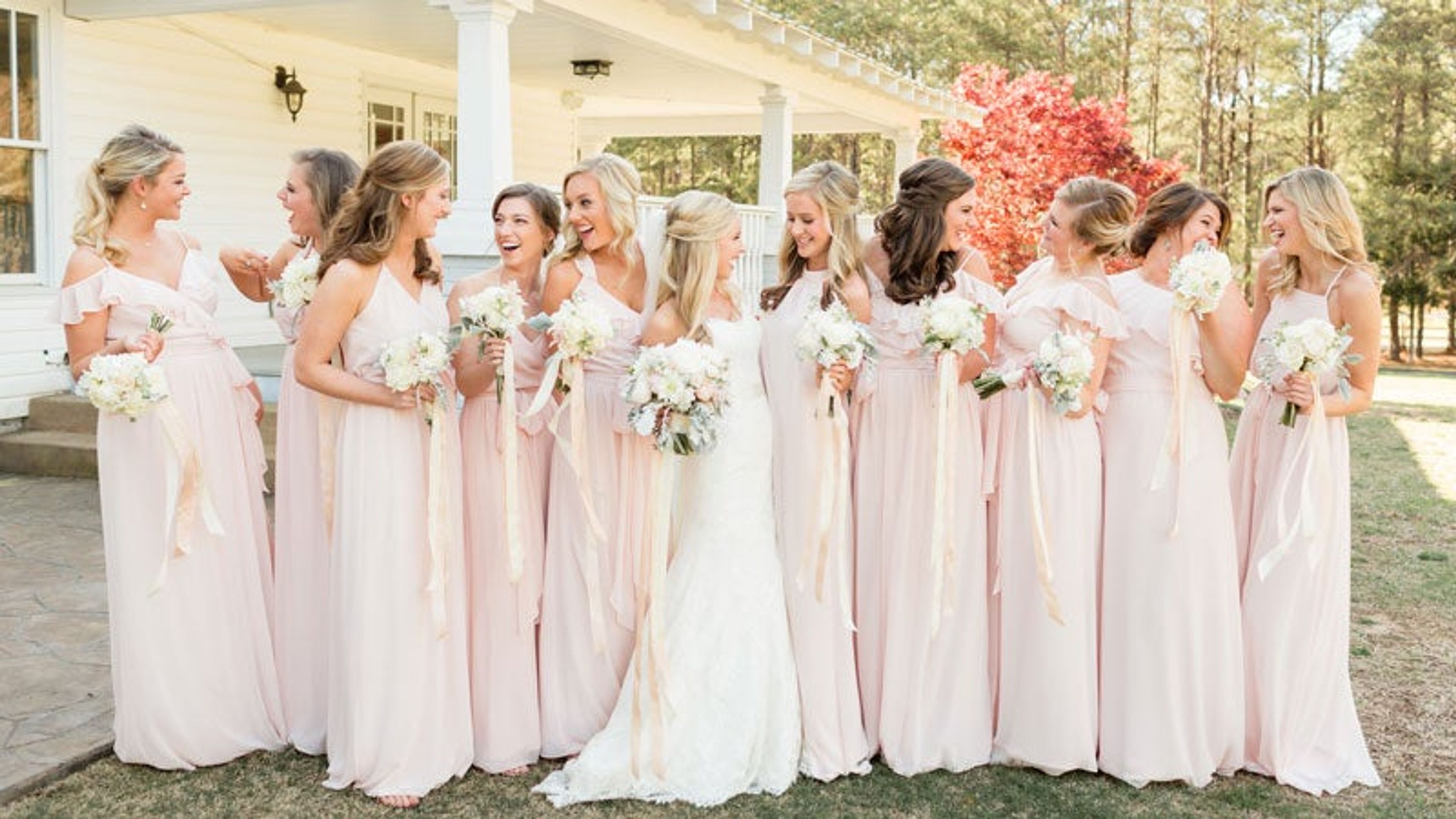 eric bridesmaid dresses Jewel Neck Half Sleeves Wedding Dress White Ball Gown-Bridelily