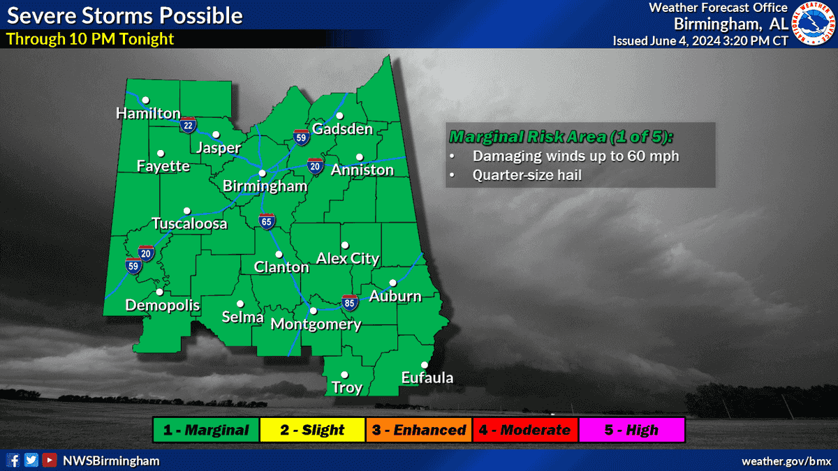 Forecast for strong to severe storms this evening