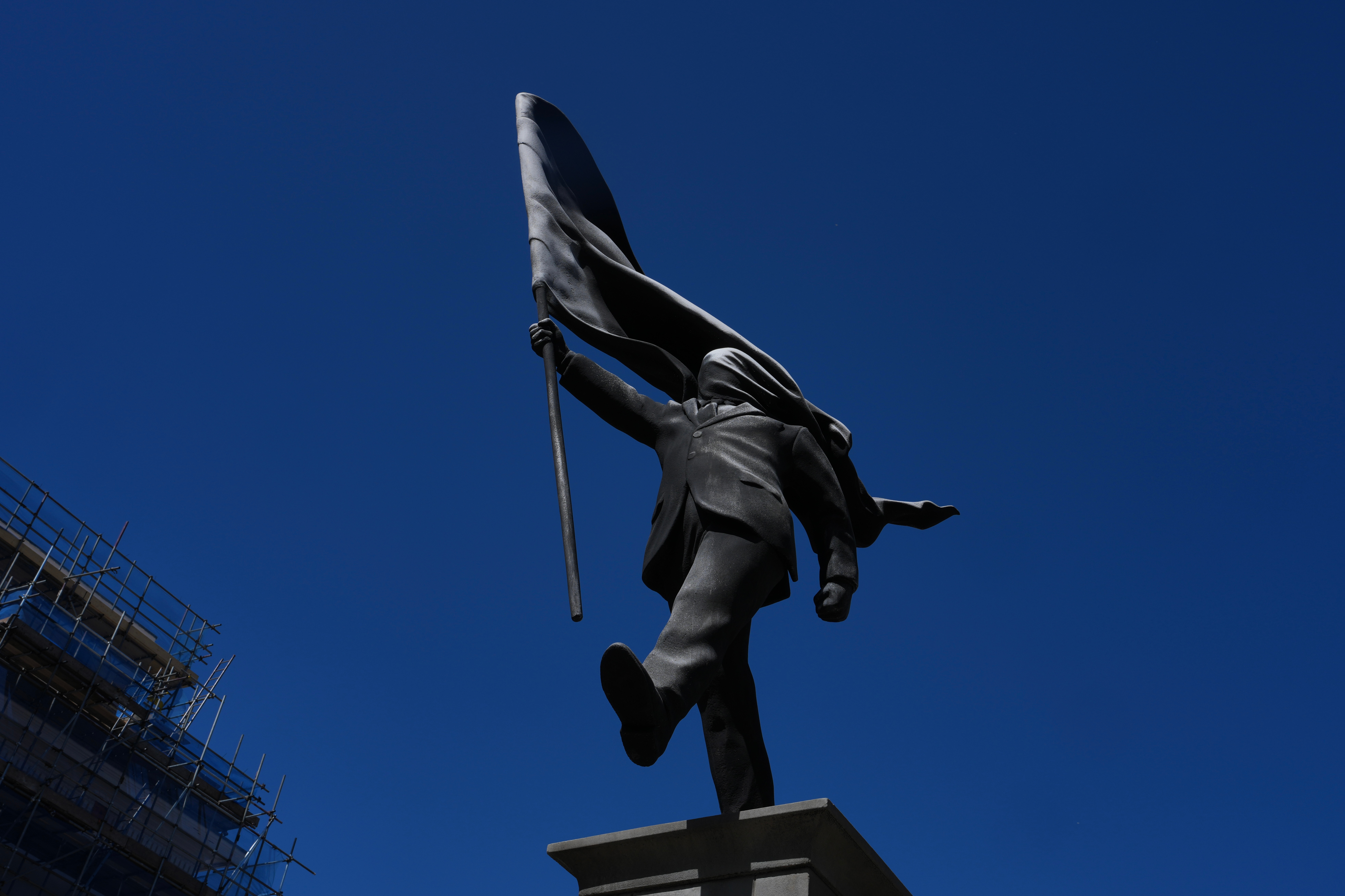 Banksy confirms a new statue in central London of a man blinded by