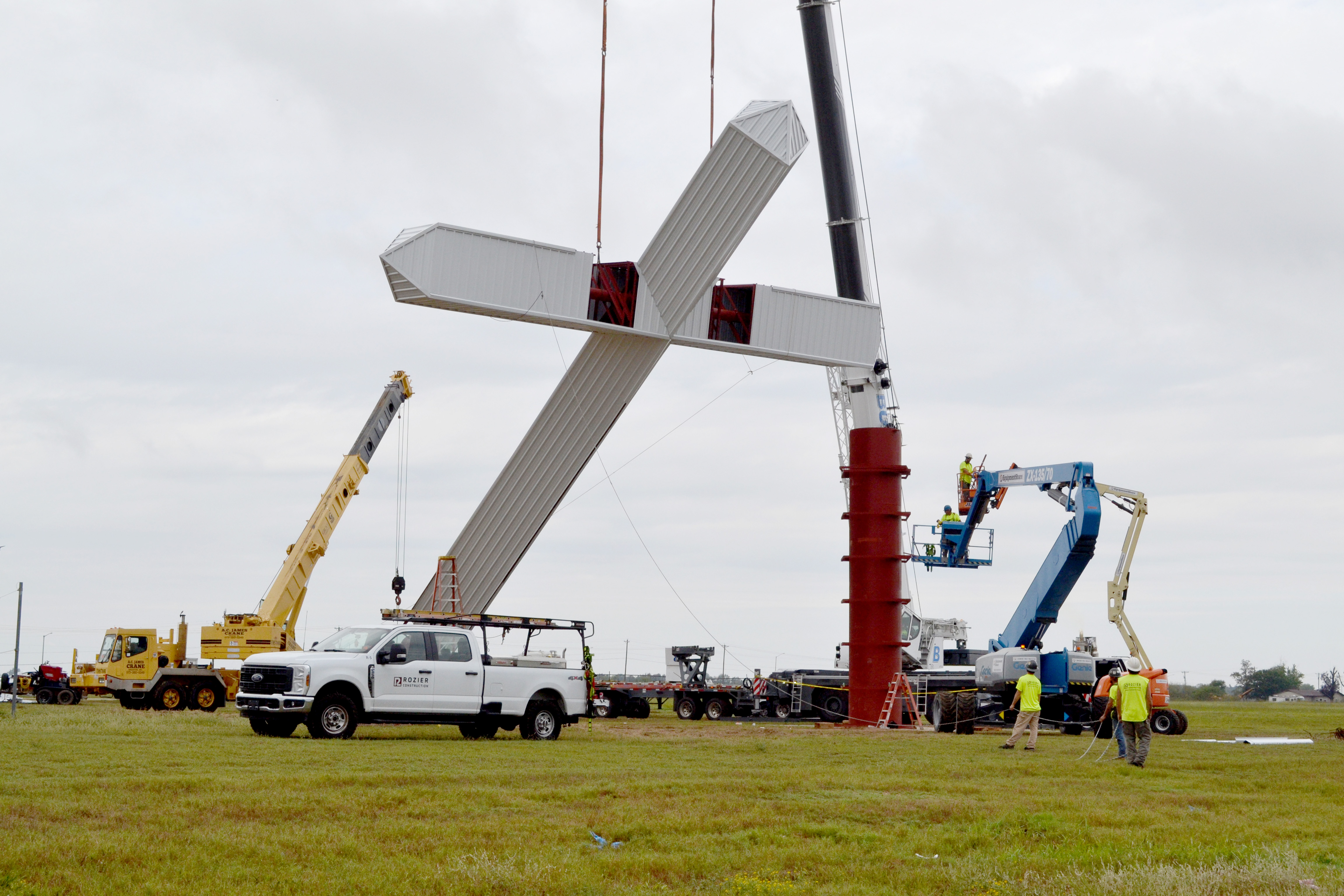 Miner Baptist Church raises 120-foot cross as symbol of hope