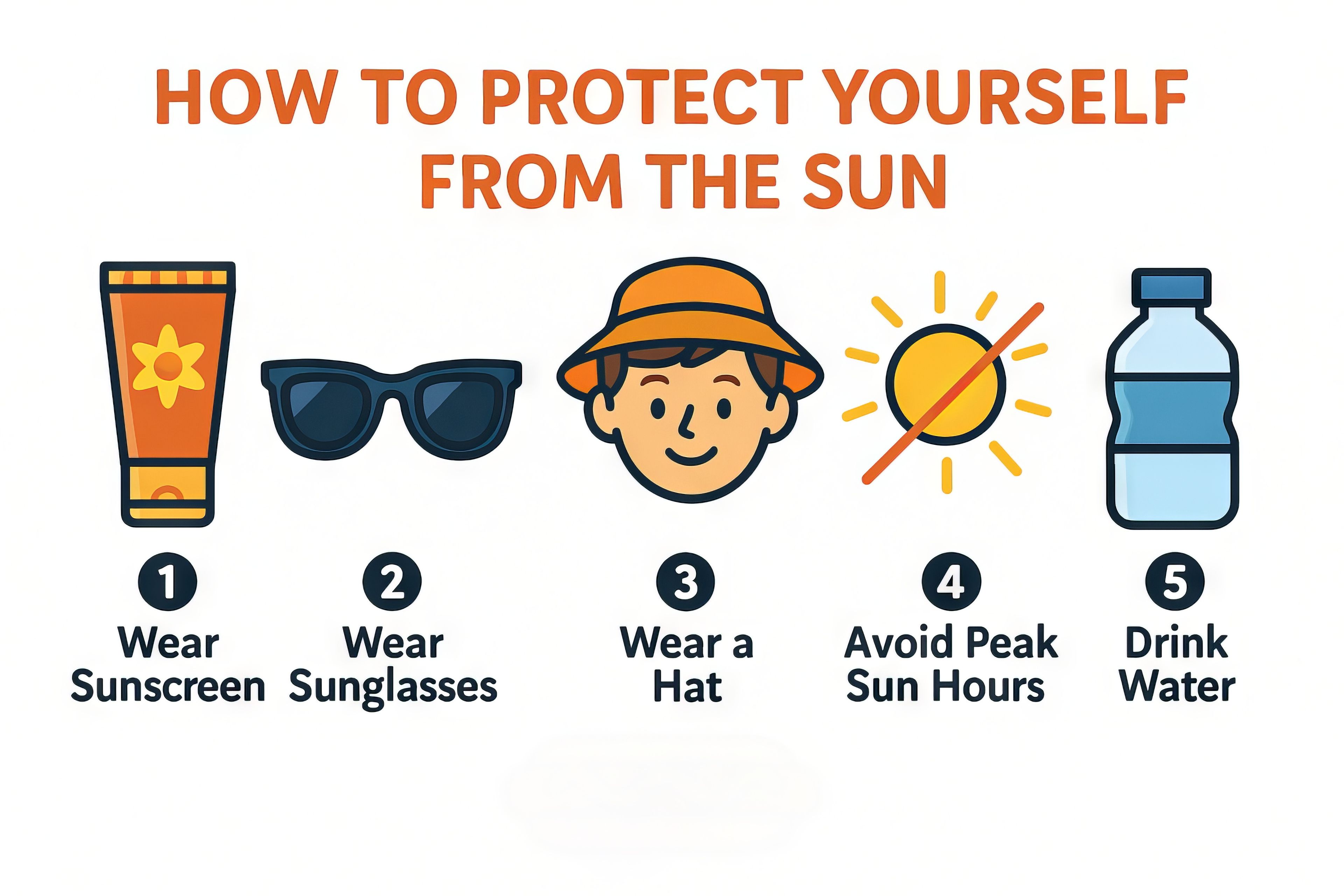 Take precautions against sun exposure