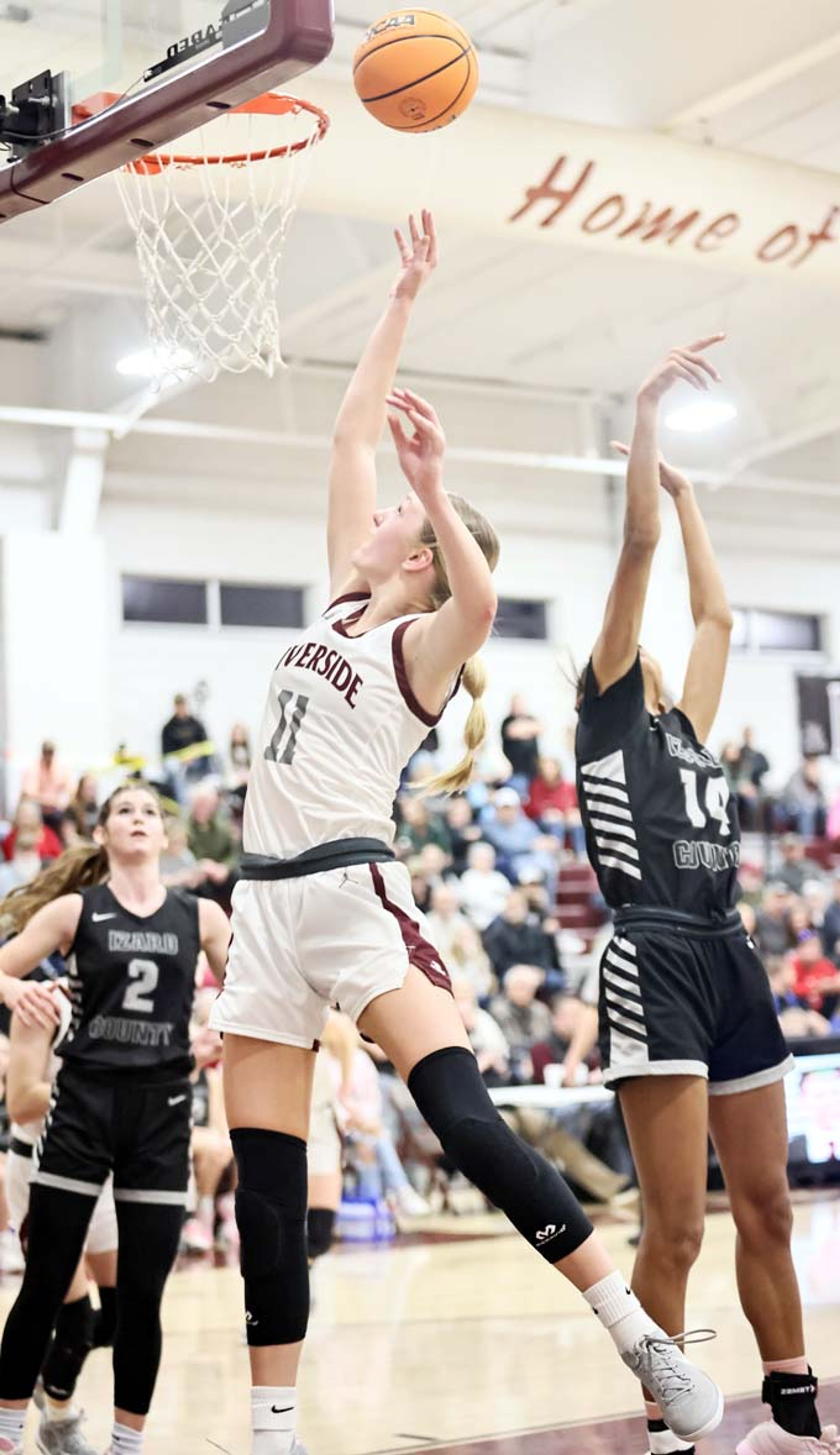 Arden Vaughn gets inside for a basket for the Riverside during championship game action in the 2A North Regional this past Saturday