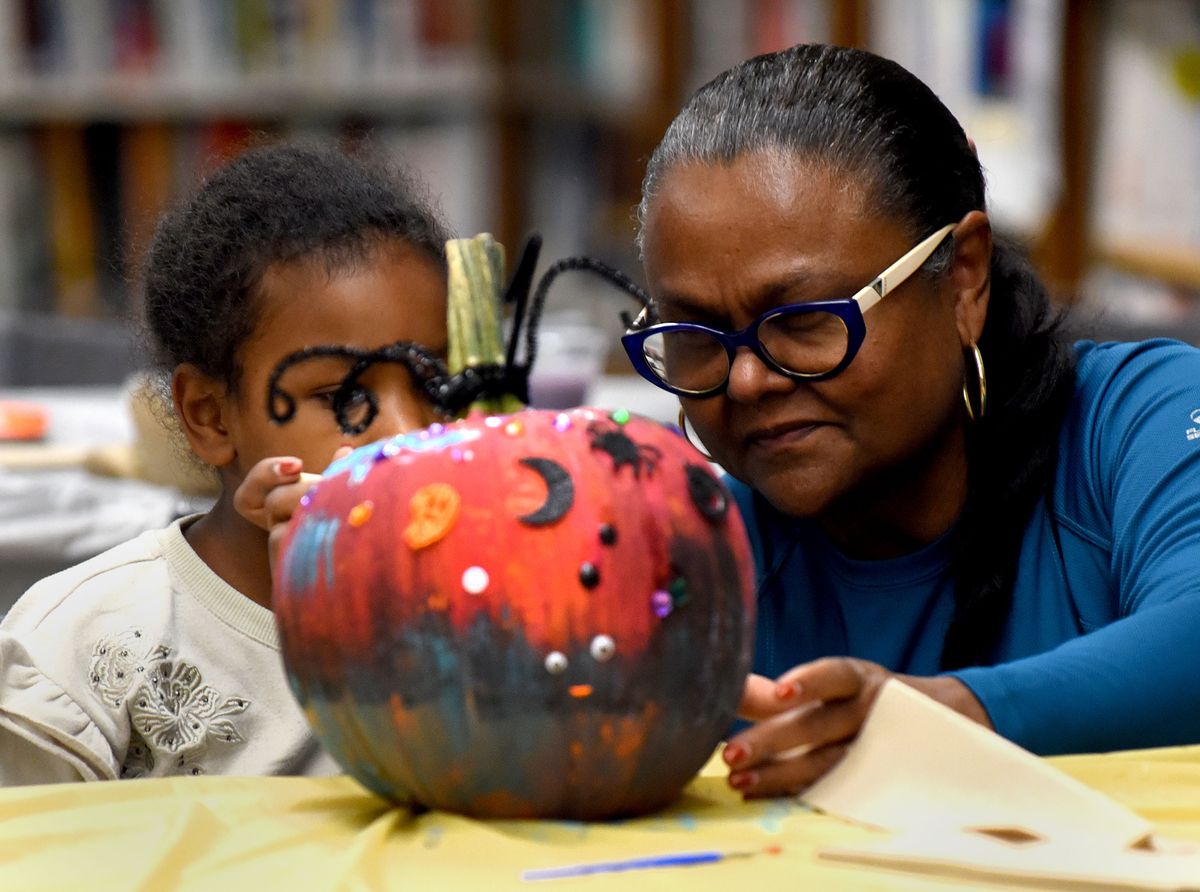 Pumpkin painting at City Library
