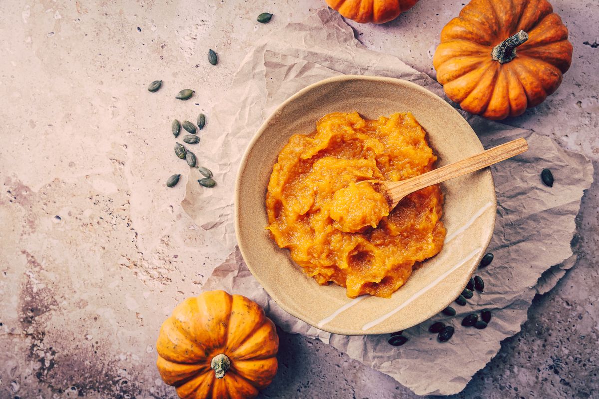 Homemade pumpkin puree and pumpkin spice result in yummy fal...