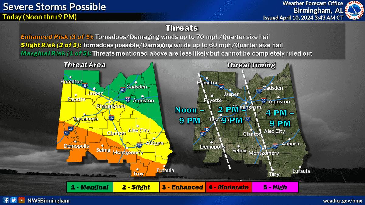 Enhanced risk of severe weather possible Wednesday
