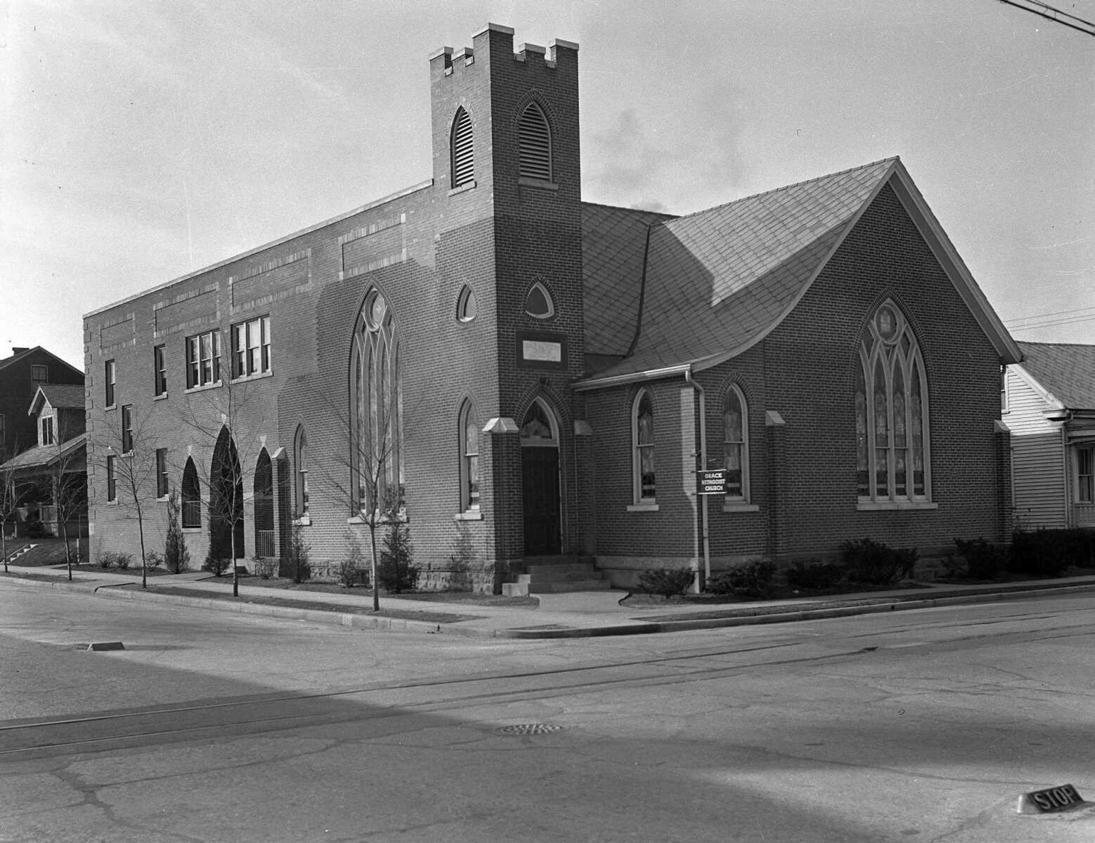 Grace Methodist Church stood at the southwest corner of Sprigg and Independence streets. It would later become headquarters for the Cape Girardeau Police Department.