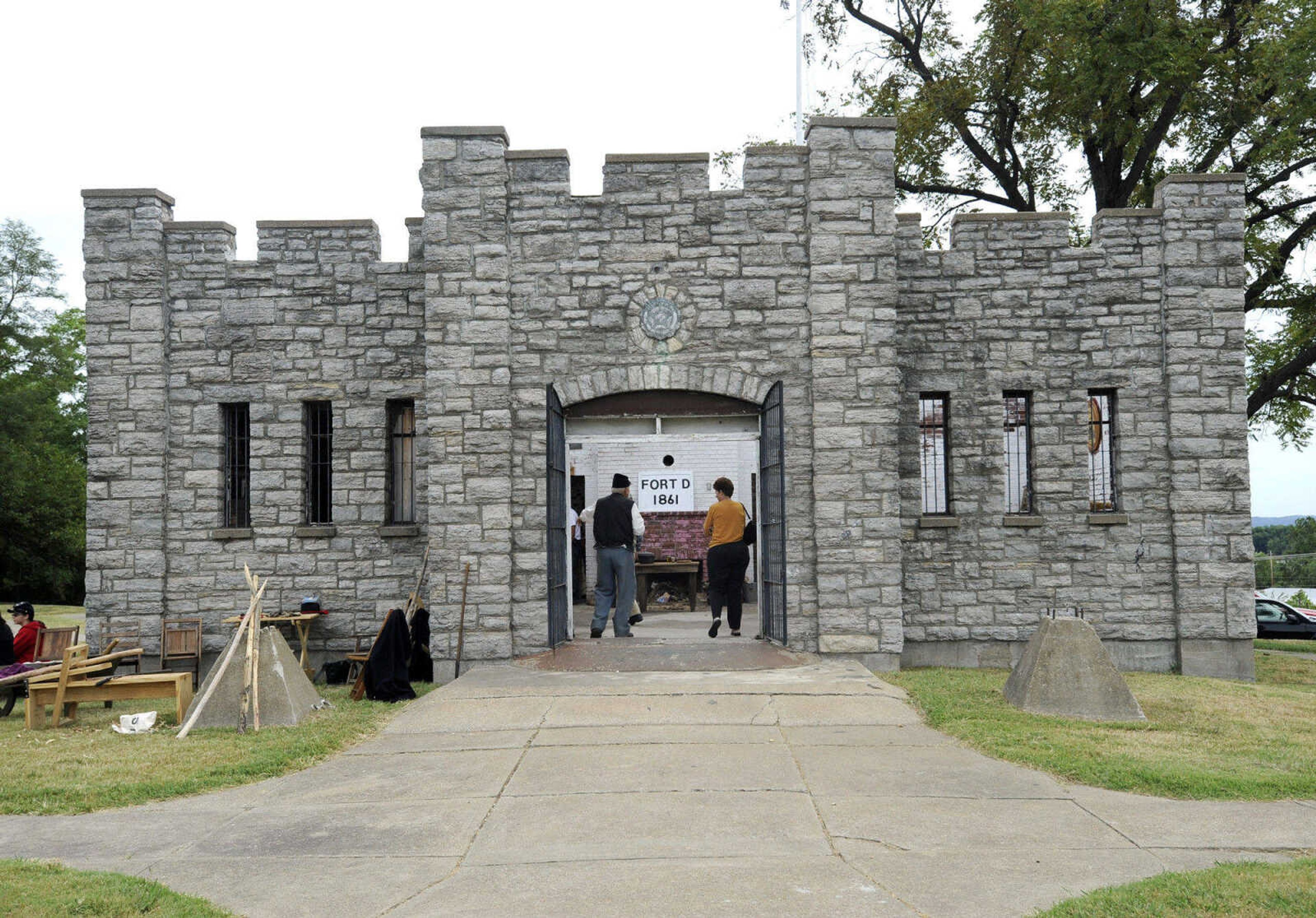 FRED LYNCH ~ flynch@semissourian.com
Visitors tour the stone building which was added in 1937 at Fort D.