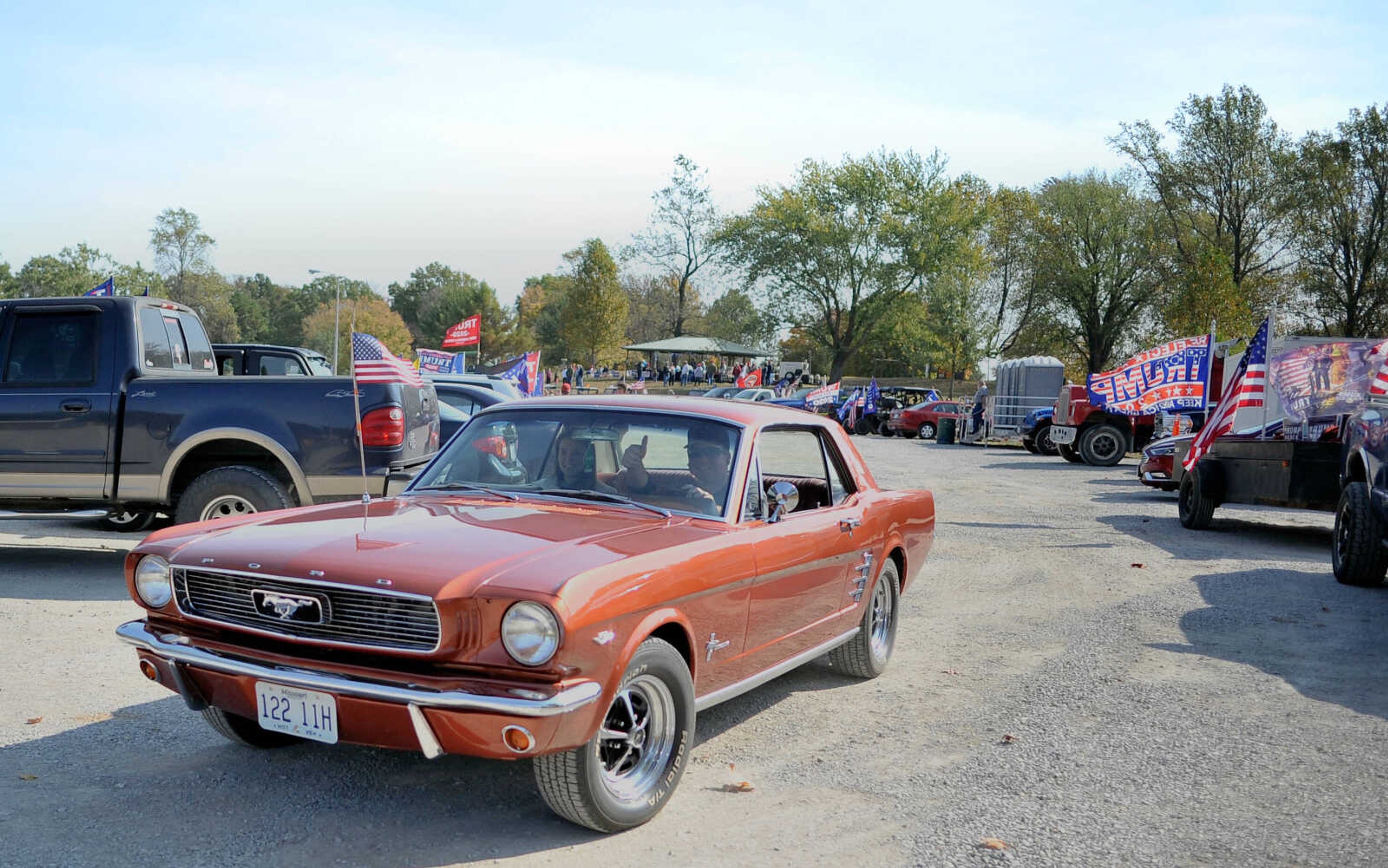 Brooke Holford ~ Southeast Missourian
A Mustang rides in the America Truck Parade on Saturday, Oct. 17, 2020, in Perryville, Missouri.