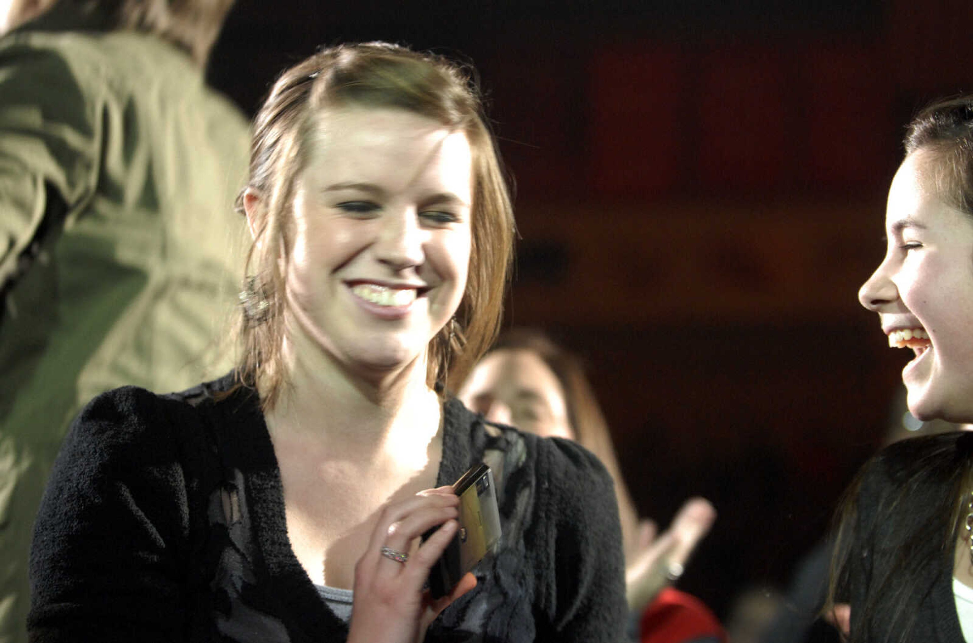 LAURA SIMON~lsimon@semissourian.com
Fans react after the lead singer of The Afters joins the crowd Friday, January 28, 2011 during the Rock and Worship Roadshow 2011 tour at the Show Me Center in Cape Girardeau.