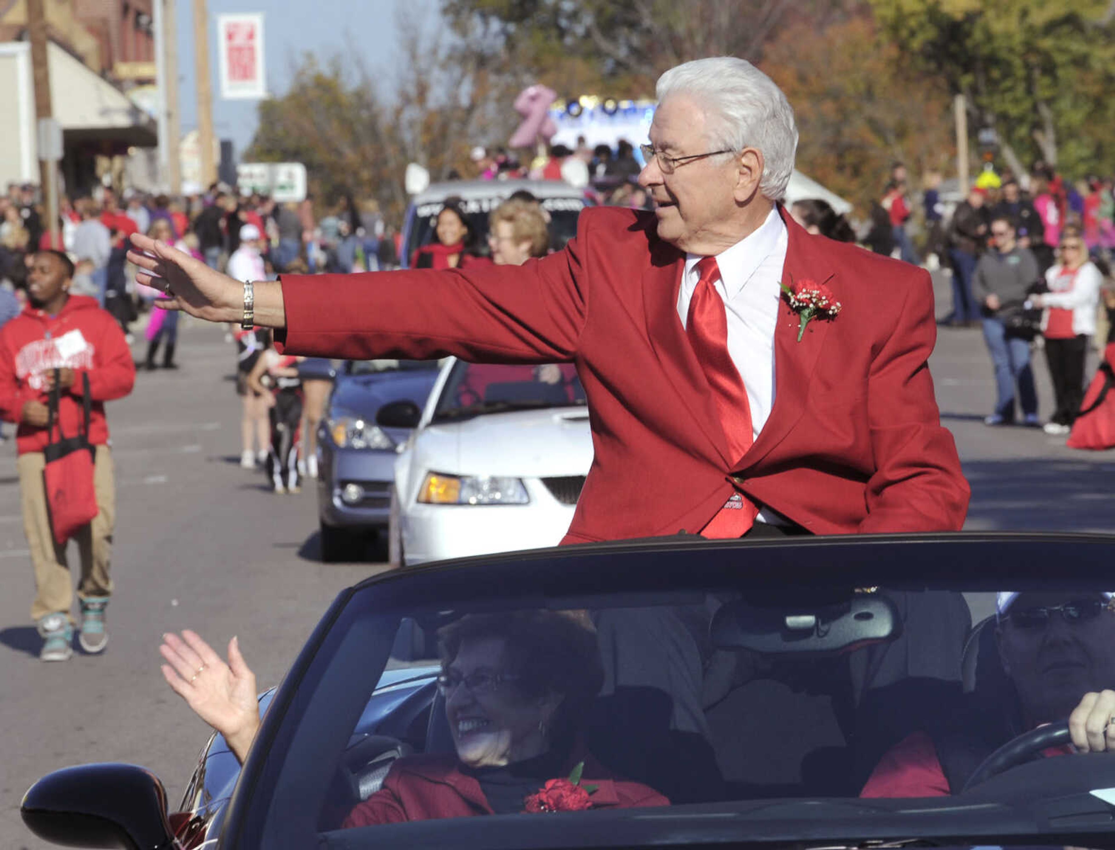 FRED LYNCH ~ flynch@semissourian.com
Cape Girardeau Mayor Harry Rediger was the homecoming parade marshal.